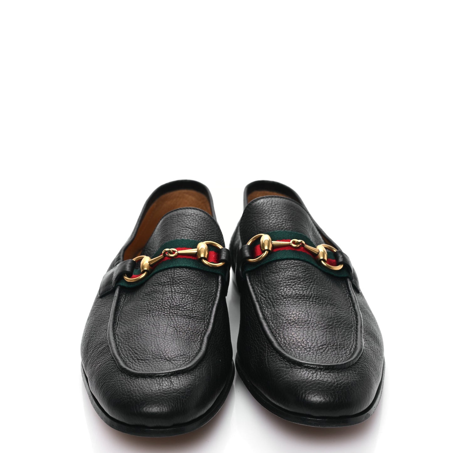 Calfskin Web Mens Horsebit Loafers 8.5 Black