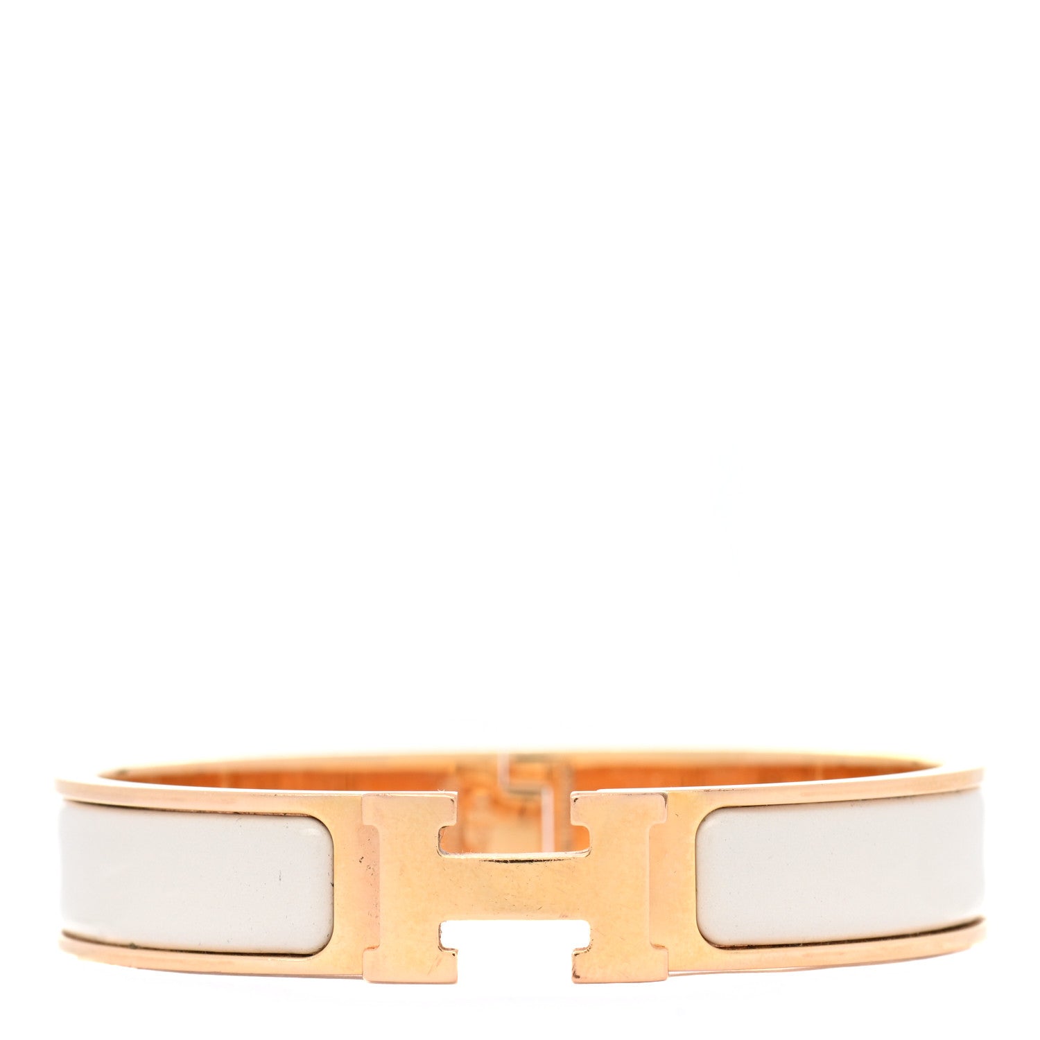 Hermes Enamel Narrow Clic Clac H Bracelet PM Craie 1 of 4