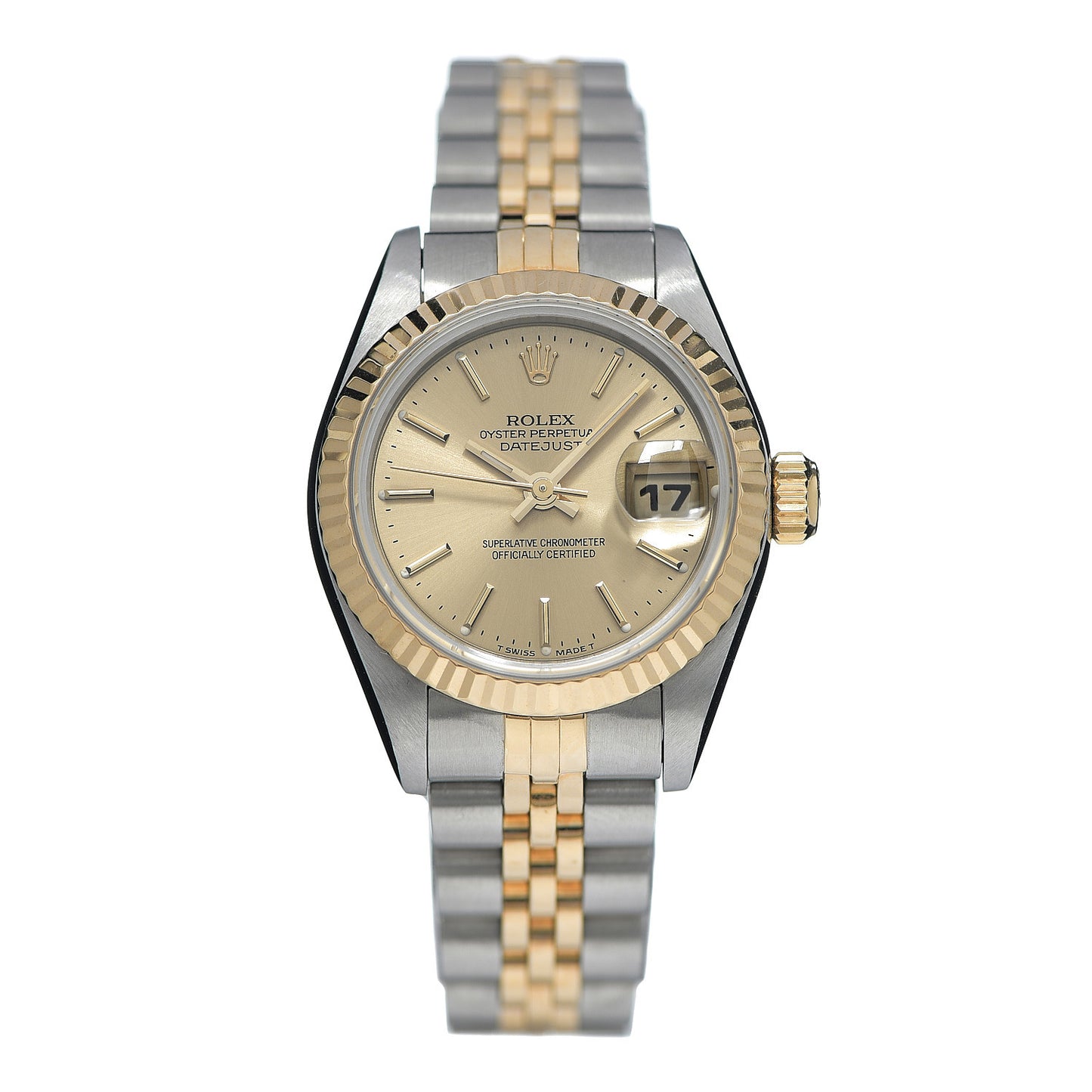 Stainless Steel 18K Yellow Gold 26mm Oyster Perpetual Datejust Watch Champagne 69173