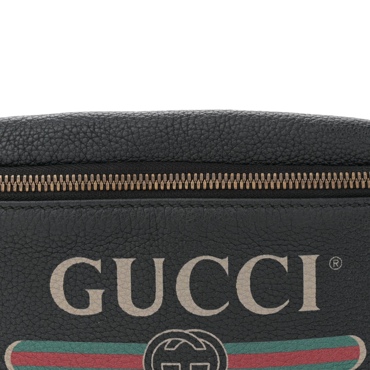 Grained Calfskin Small Logo Belt Bag Black
