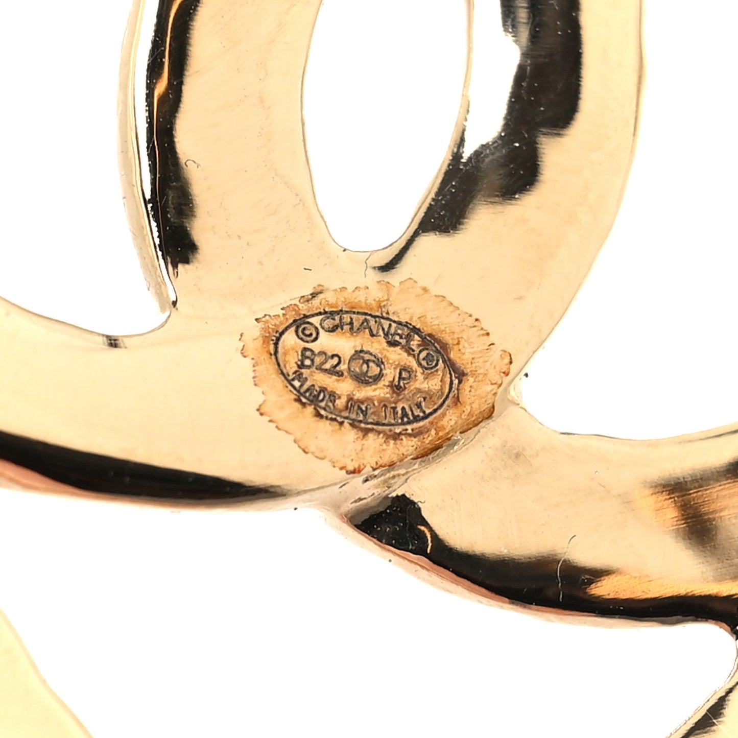 Metal CC Heart Coco In Love Hoop Earrings Gold