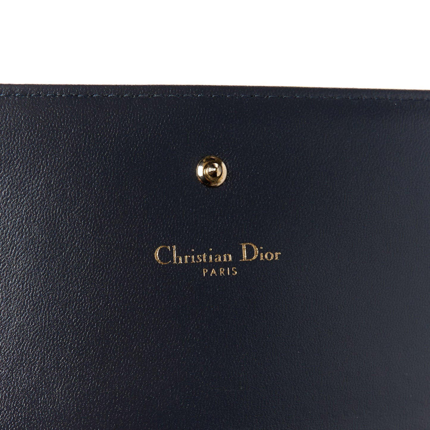 Metallic Patent Micro-Cannage Diorama Croisiere Chain Wallet Blue