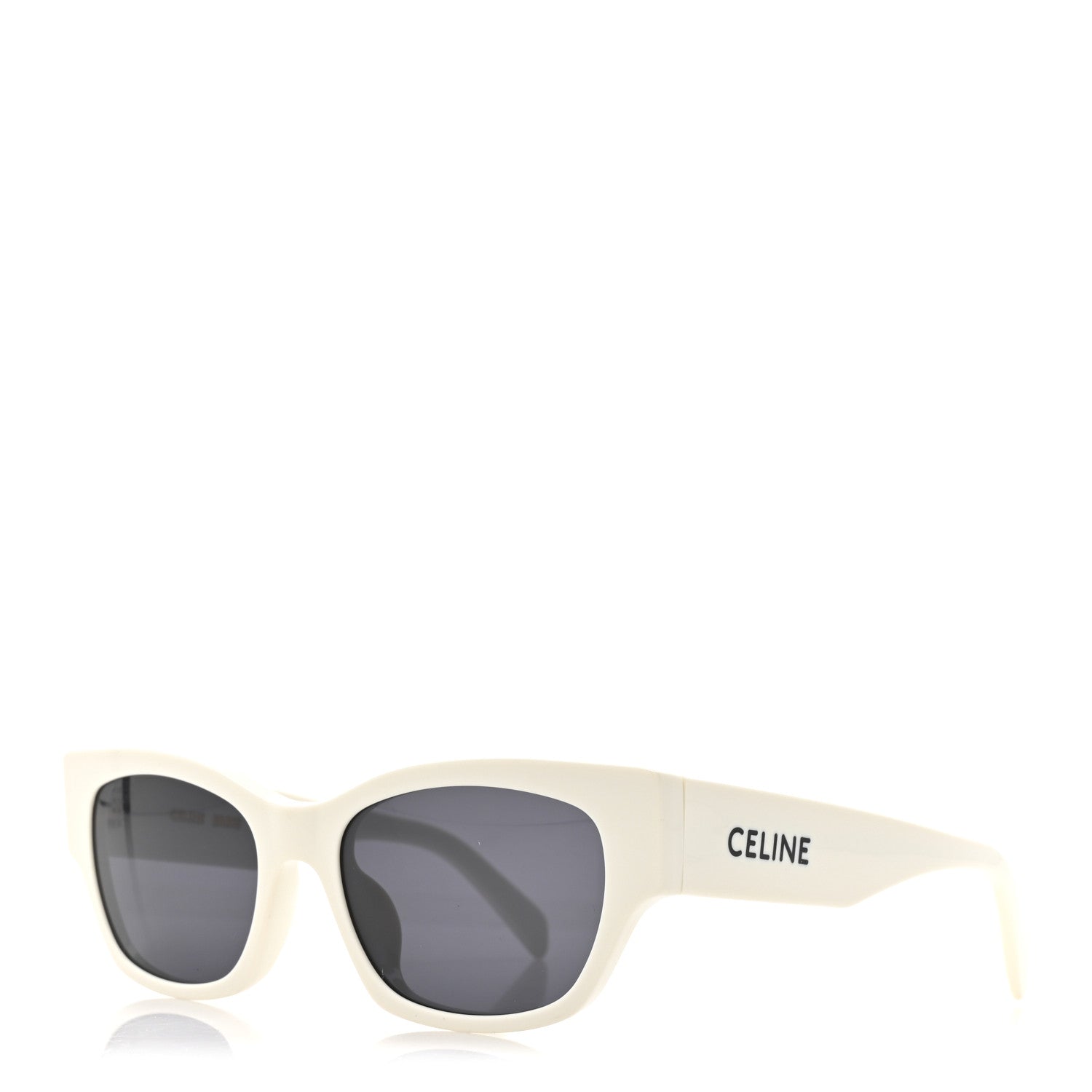 Celine White ACETANE Cat-Eye Sunglasses with Black Lenses Celine Acetate Cat Eye Sunglasses CL401931 White 1809440  main image 4