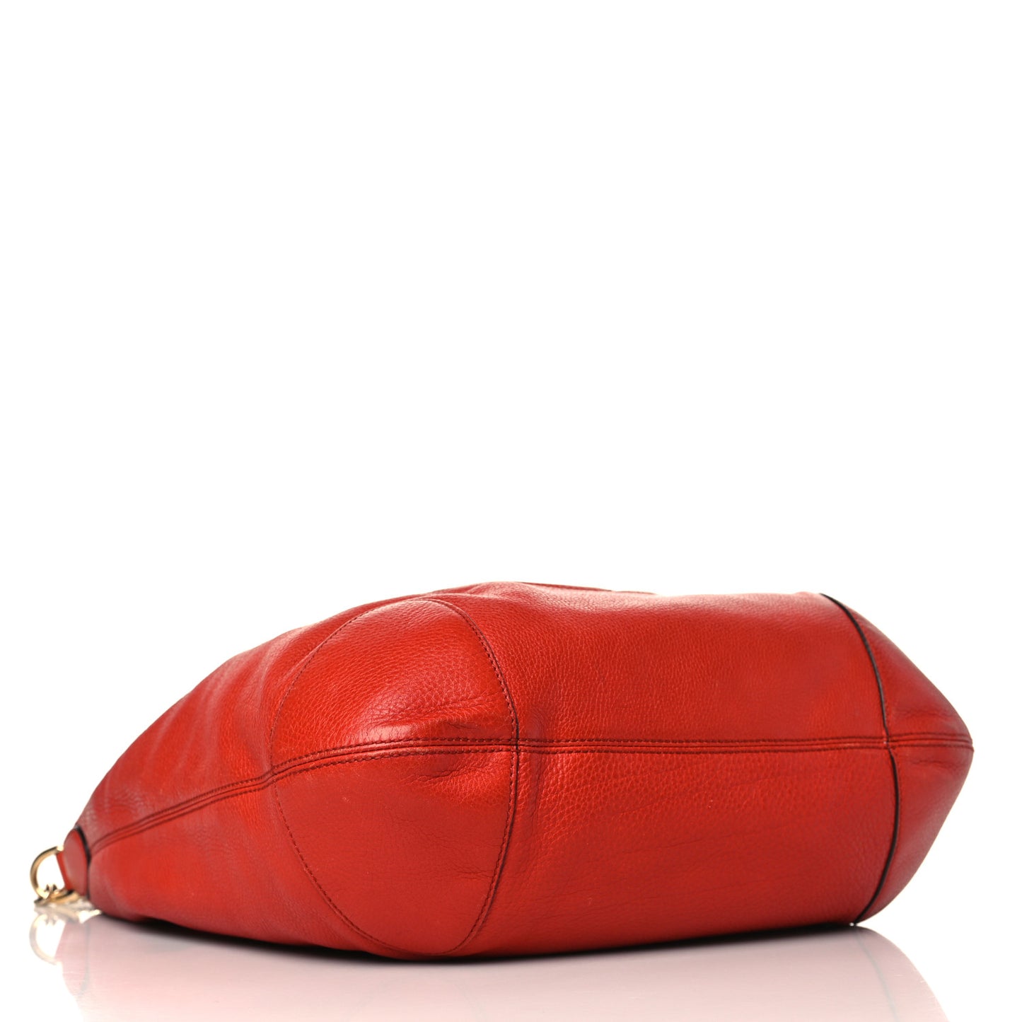 Pebbled Calfskin Medium Soho Chain Hobo Red