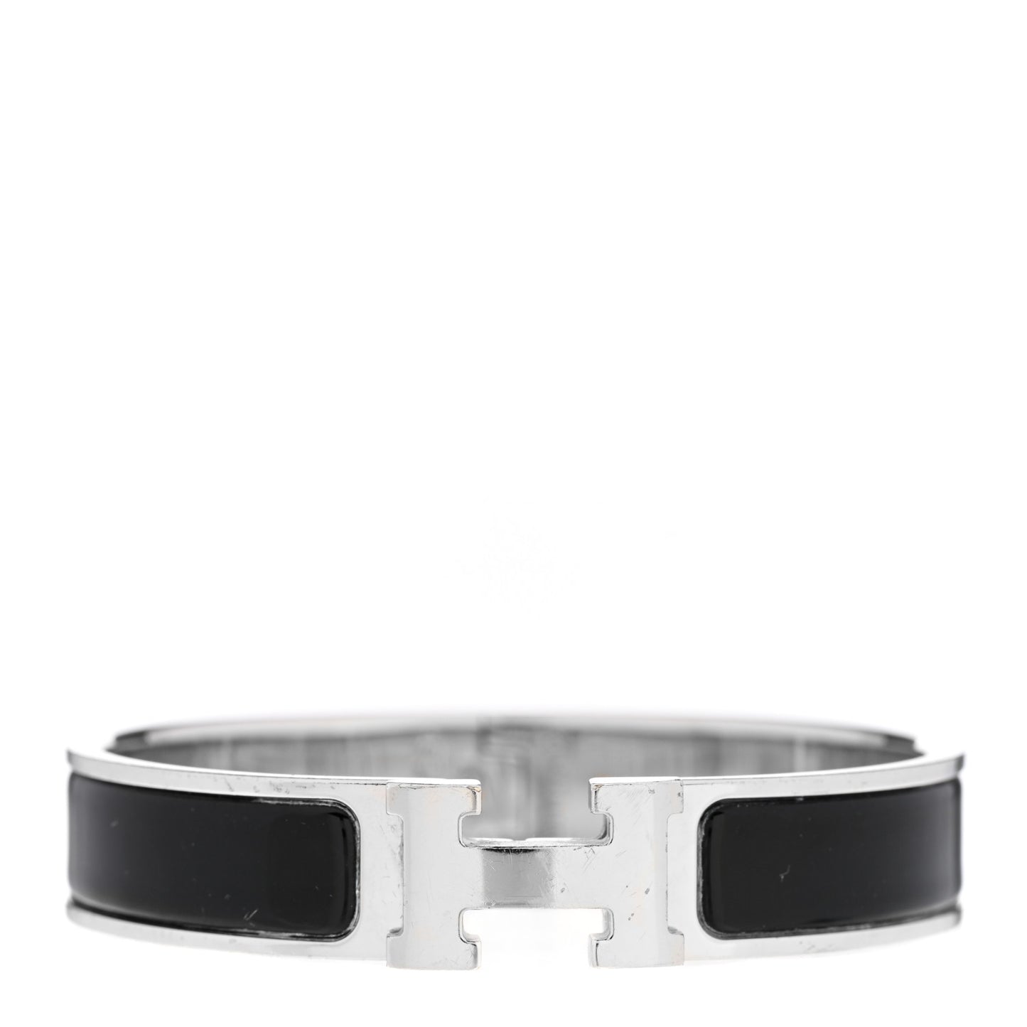 Enamel Narrow Clic Clac H Bracelet GM Black