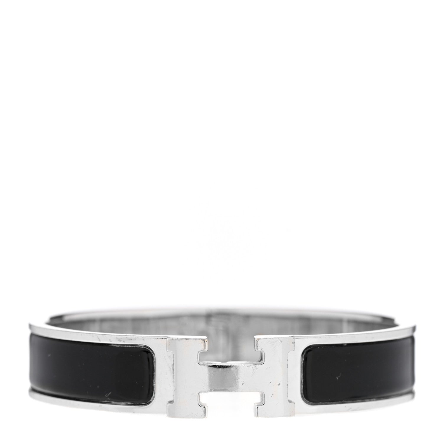 Hermes Enamel Narrow Clic Clac H Bracelet GM Black 1 of 5