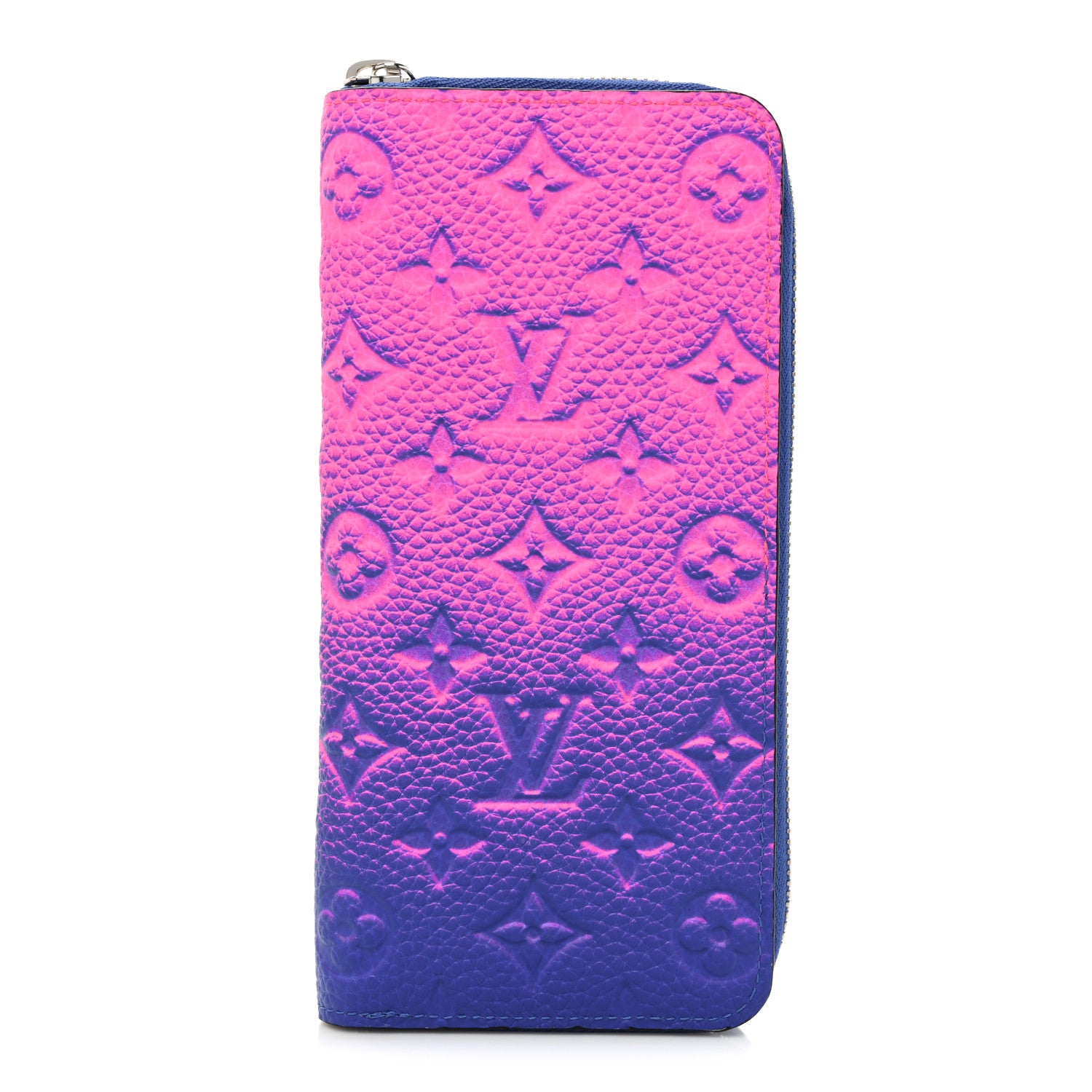 Louis Vuitton Taurillon Illusion Zippy Vertical Wallet Bleu Rose