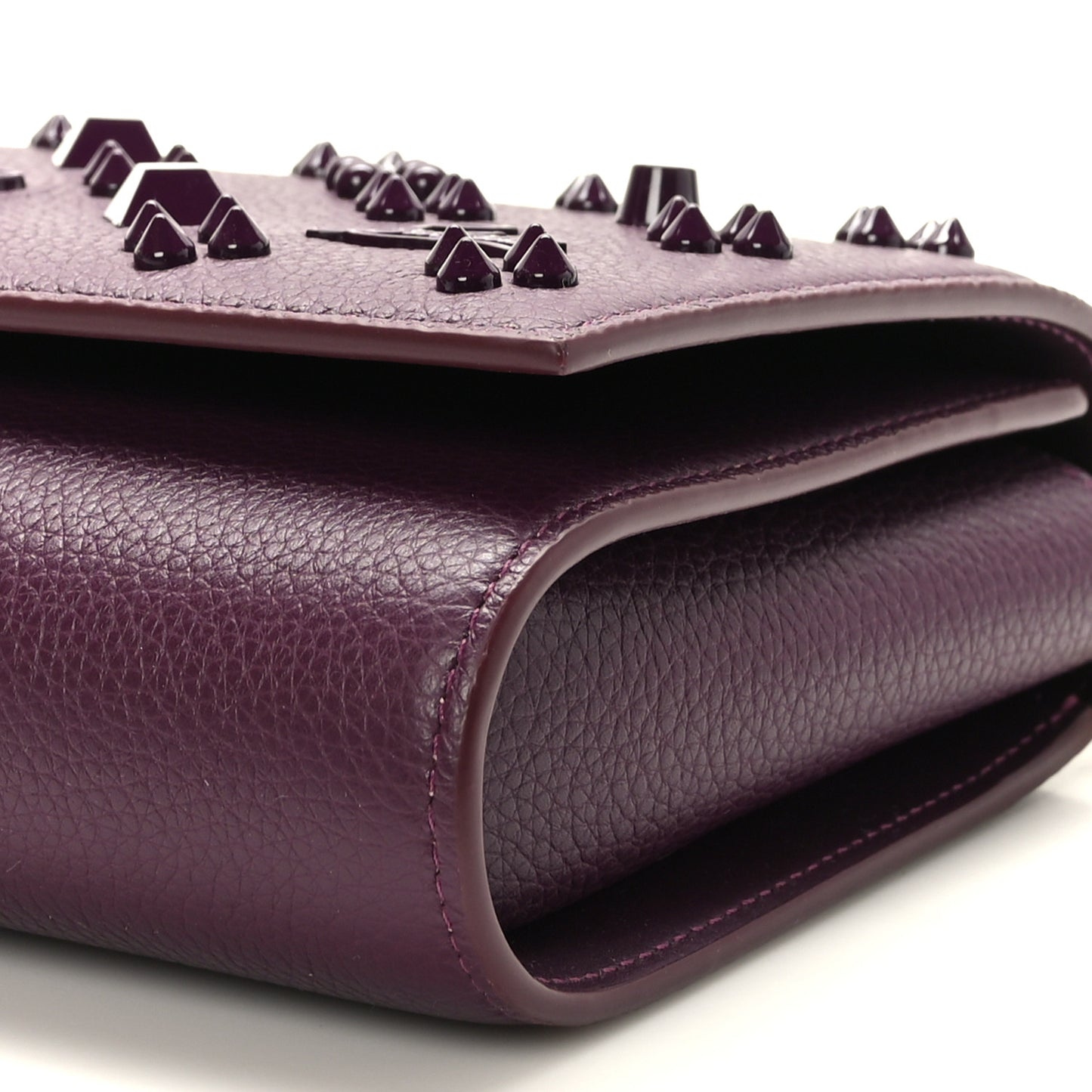 Calfskin Spikes Loubinthesky Paloma Clutch Merlot