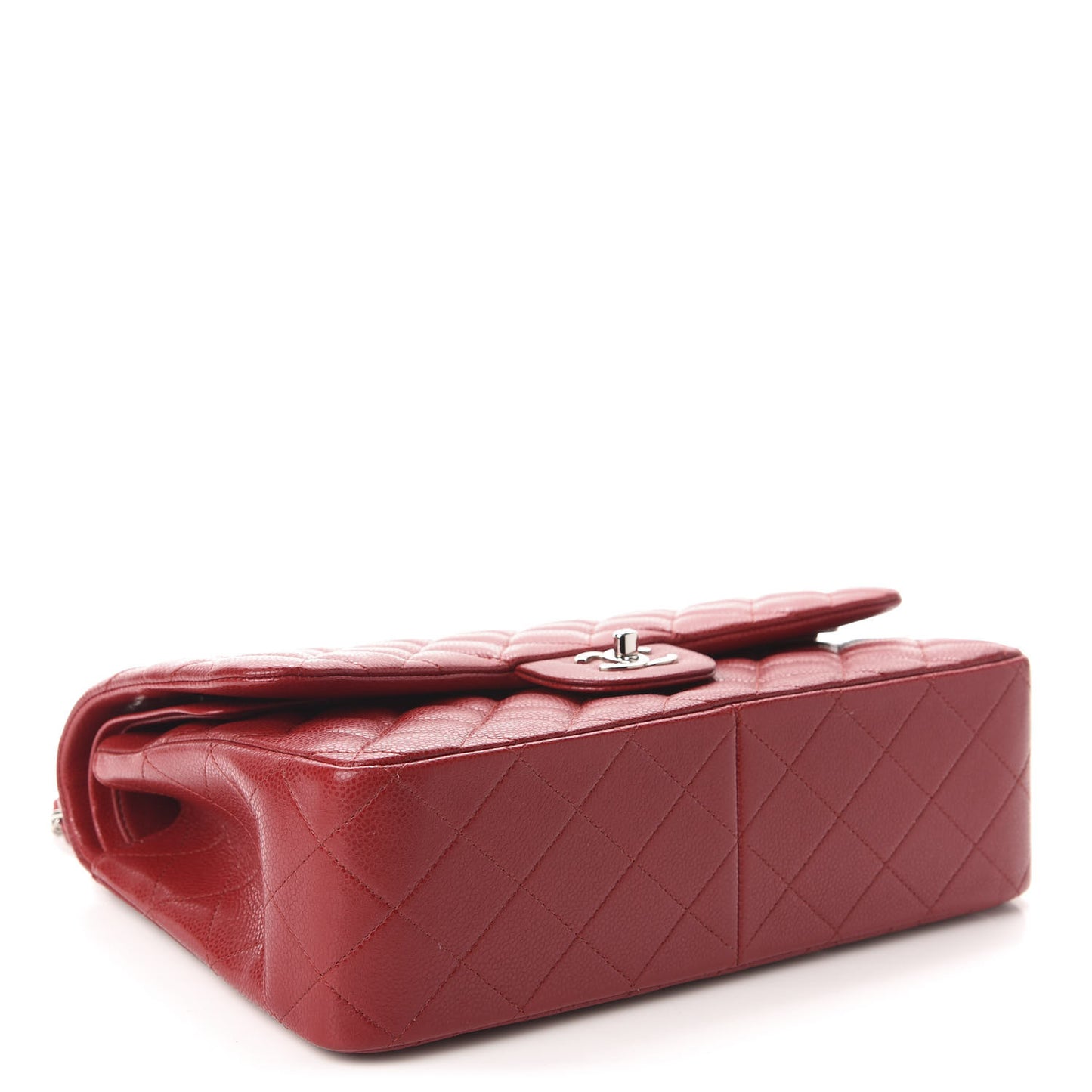 Caviar Quilted Jumbo Double Flap Red