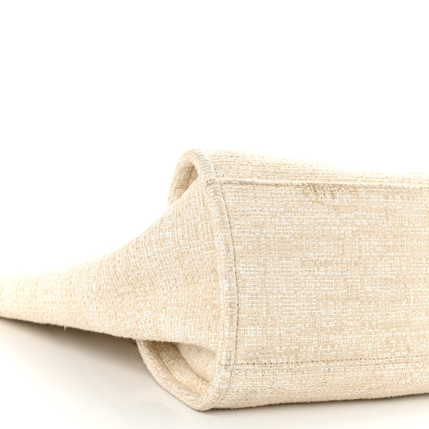 Mixed Fibers Calfskin Medium Deauville Tote Light Beige