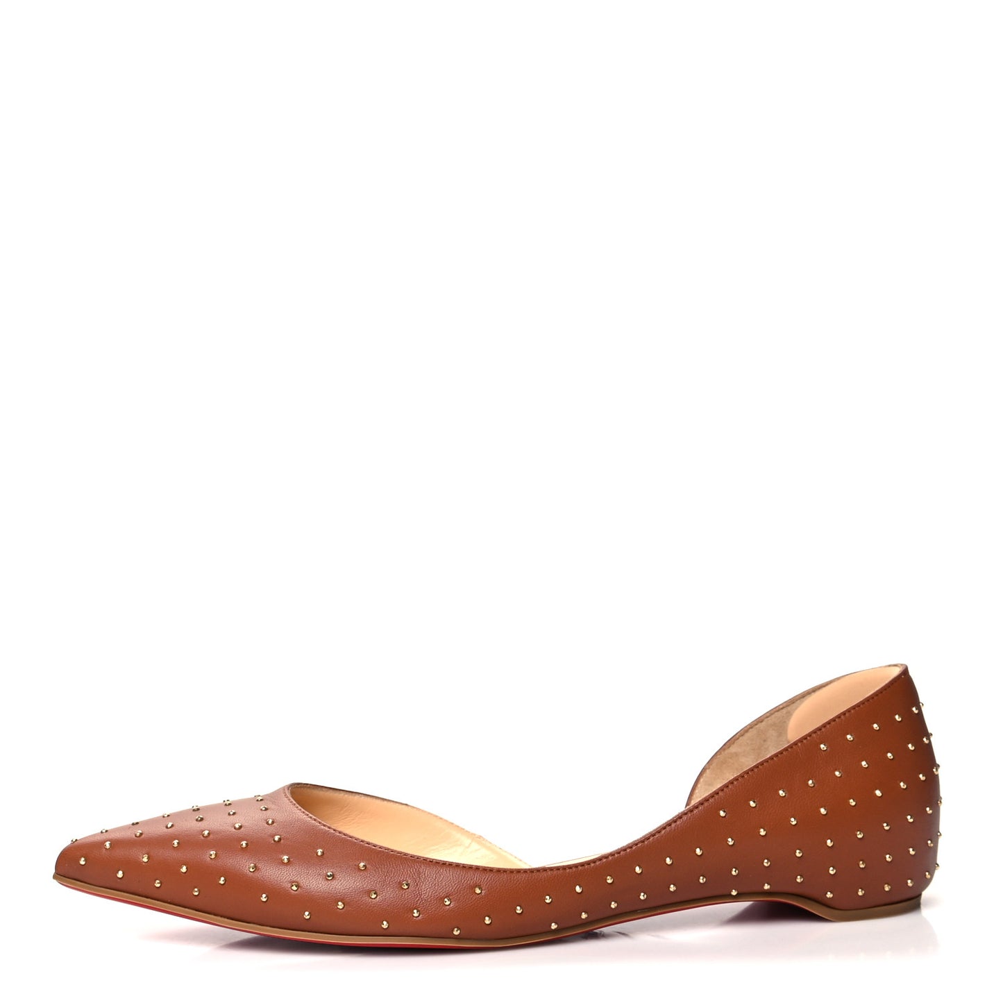 Nappa Studded Iriza Flats 39.5 Cuoio