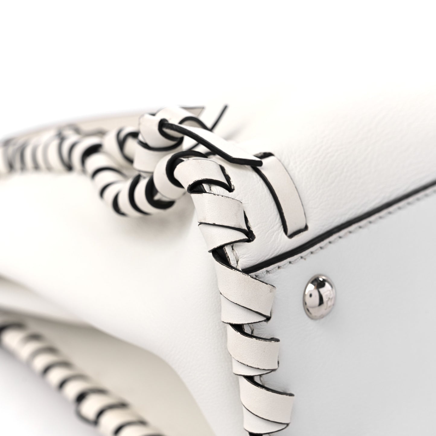 Vitello Seta Century Nappa Whipstitch Medium Peekaboo Iconic Satchel White