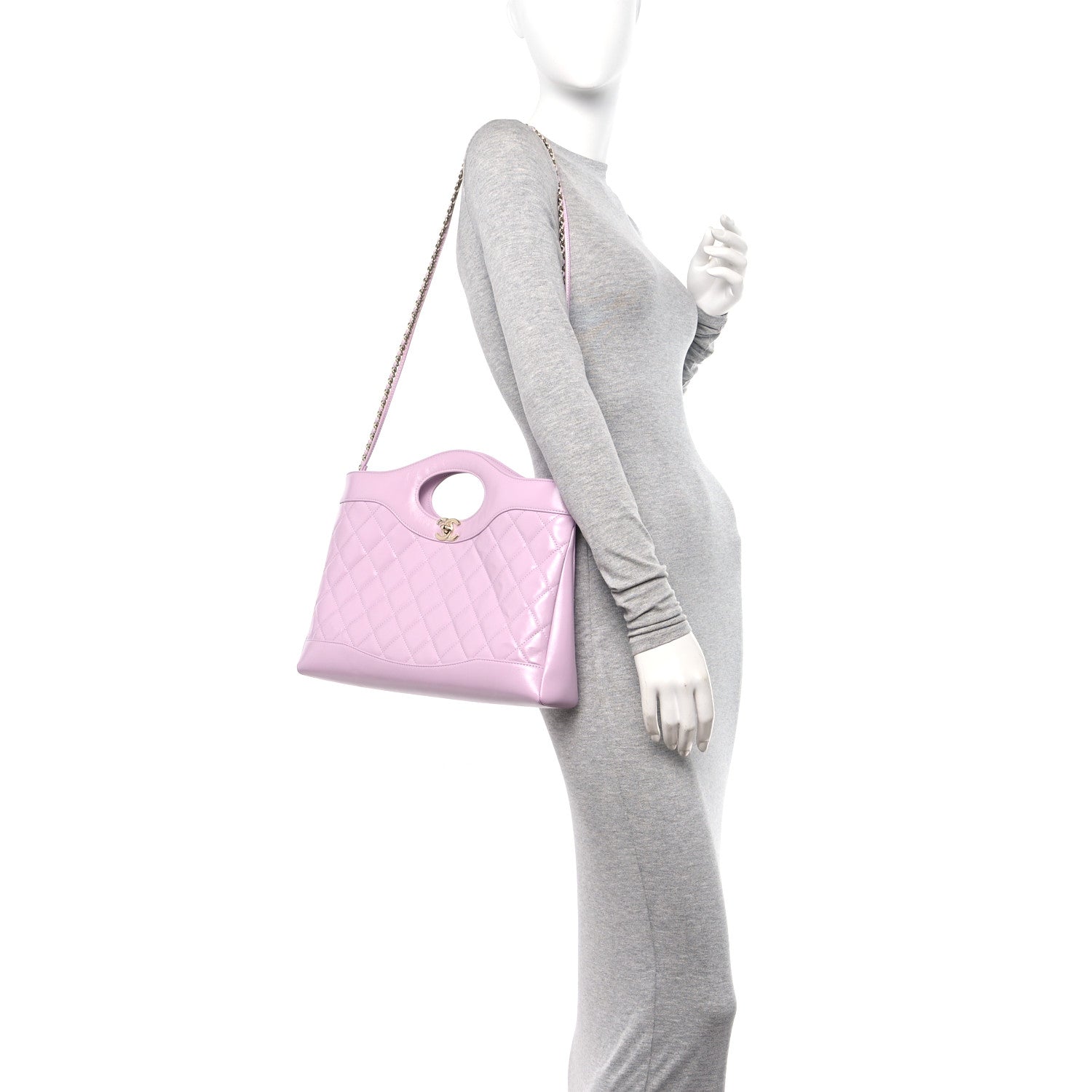 Chanel Shiny Lambskin Quilted 31 Shopping Bag Lilac 2 of 11