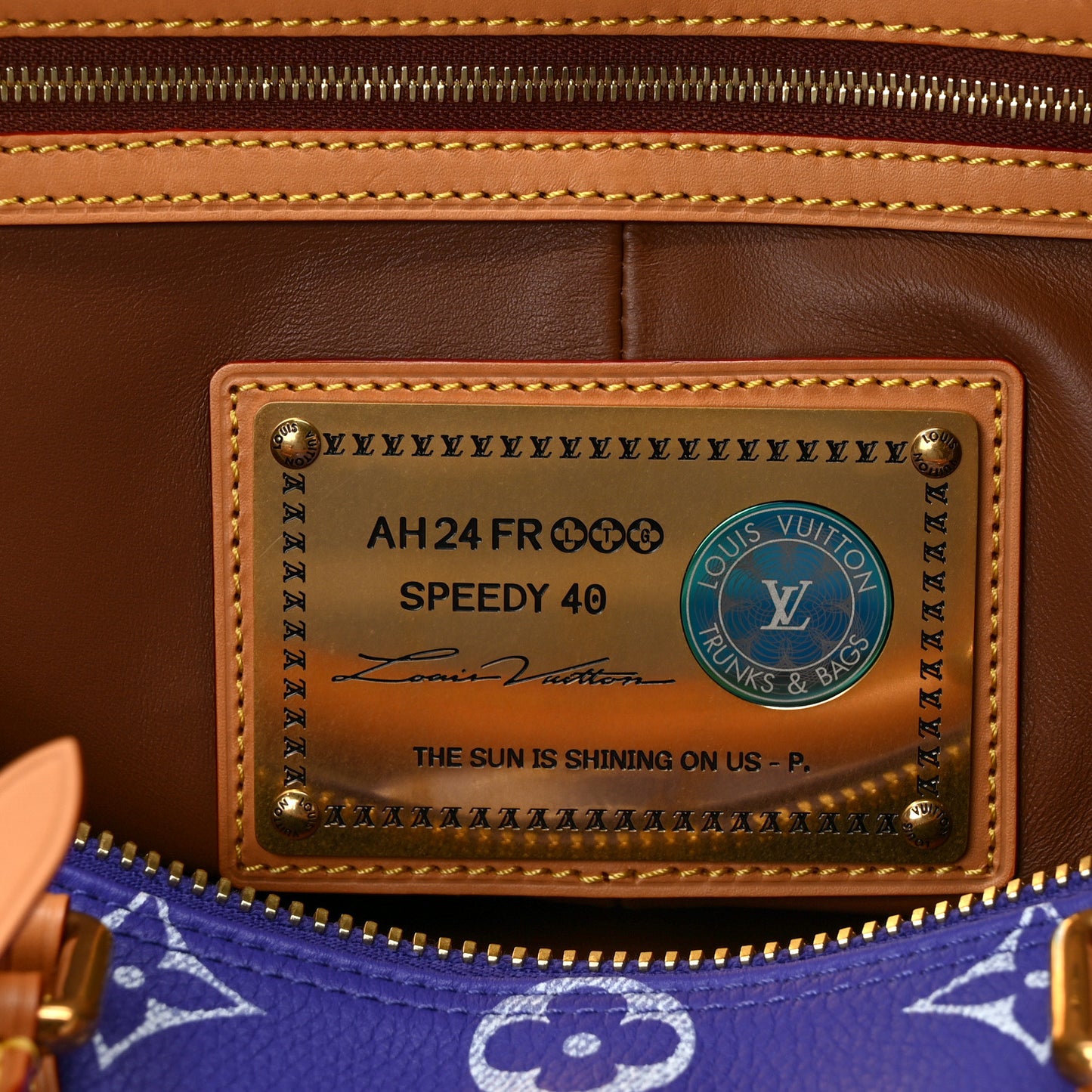 Calfskin Monogram Speedy P9 Bandouliere 40 Amethyst