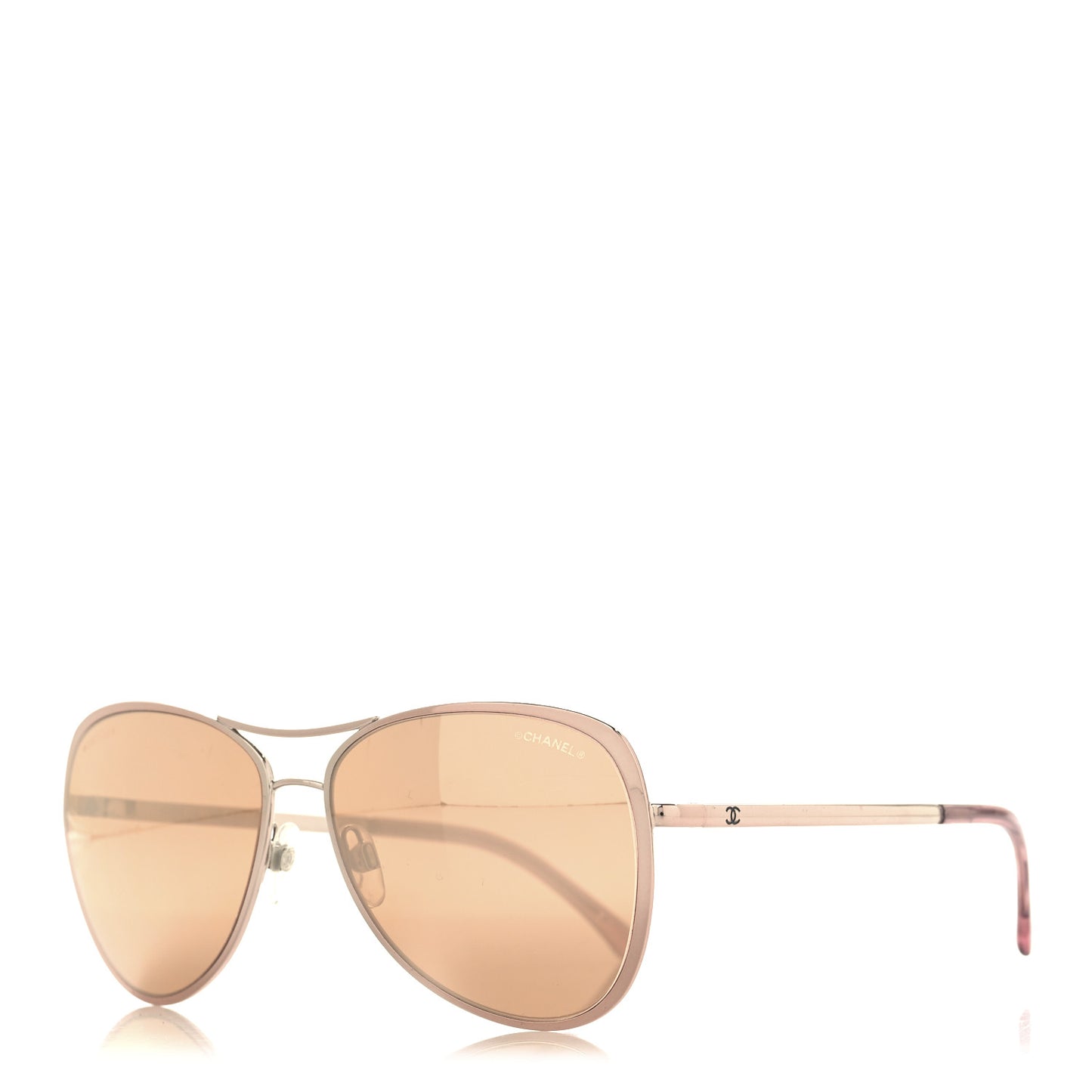 Metal Mirrored Pilot Summer Sunglasses 4223 Pink Gold