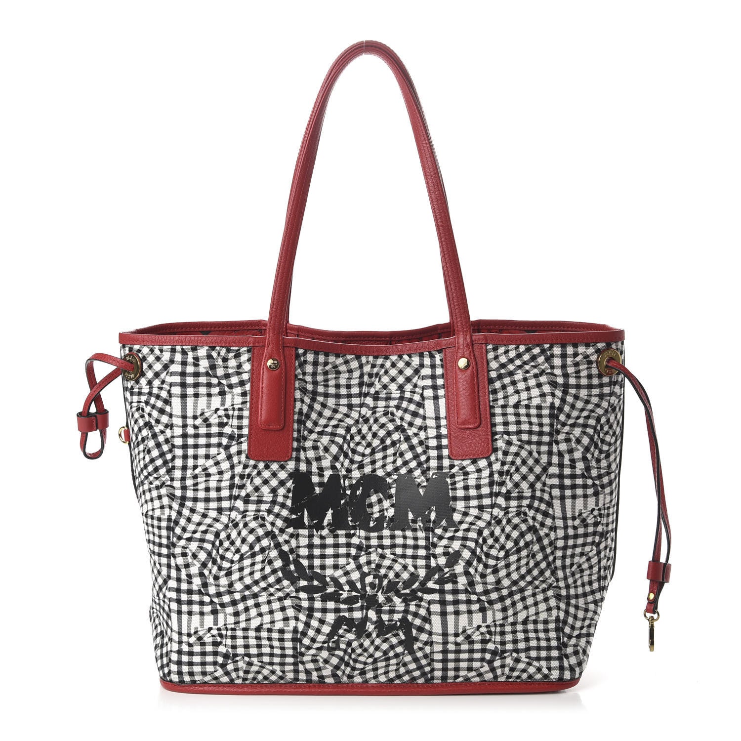 MCM Visetos Medium Liz Reversible Shopper Tote Ruby Red 9 of 15