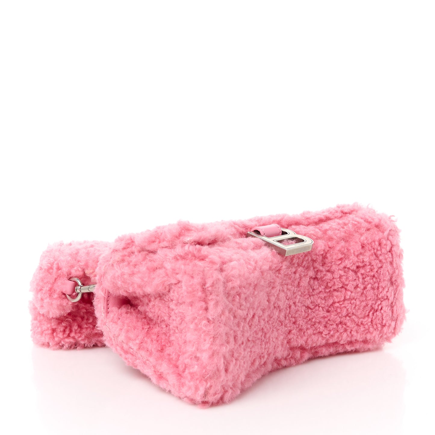 Faux Fur Fluffy Hourglass XS Top Handle Bag Sweet Pink