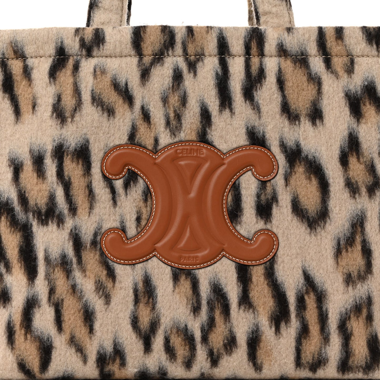 Textile Canvas Triomphe Large Cabas Thais Leopard