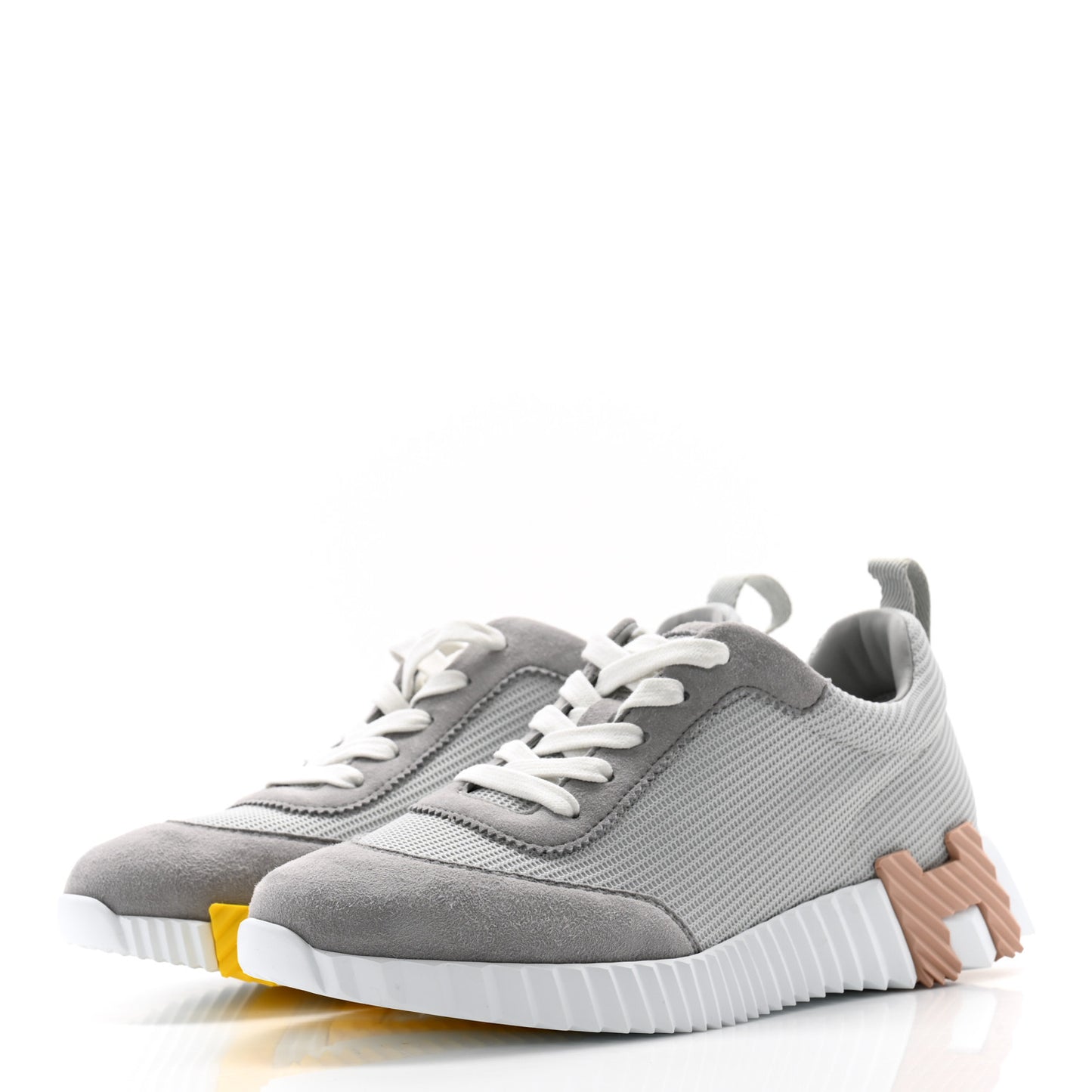 Air Mesh Suede Goatskin Bouncing Sneakers 38 Gris Temperance