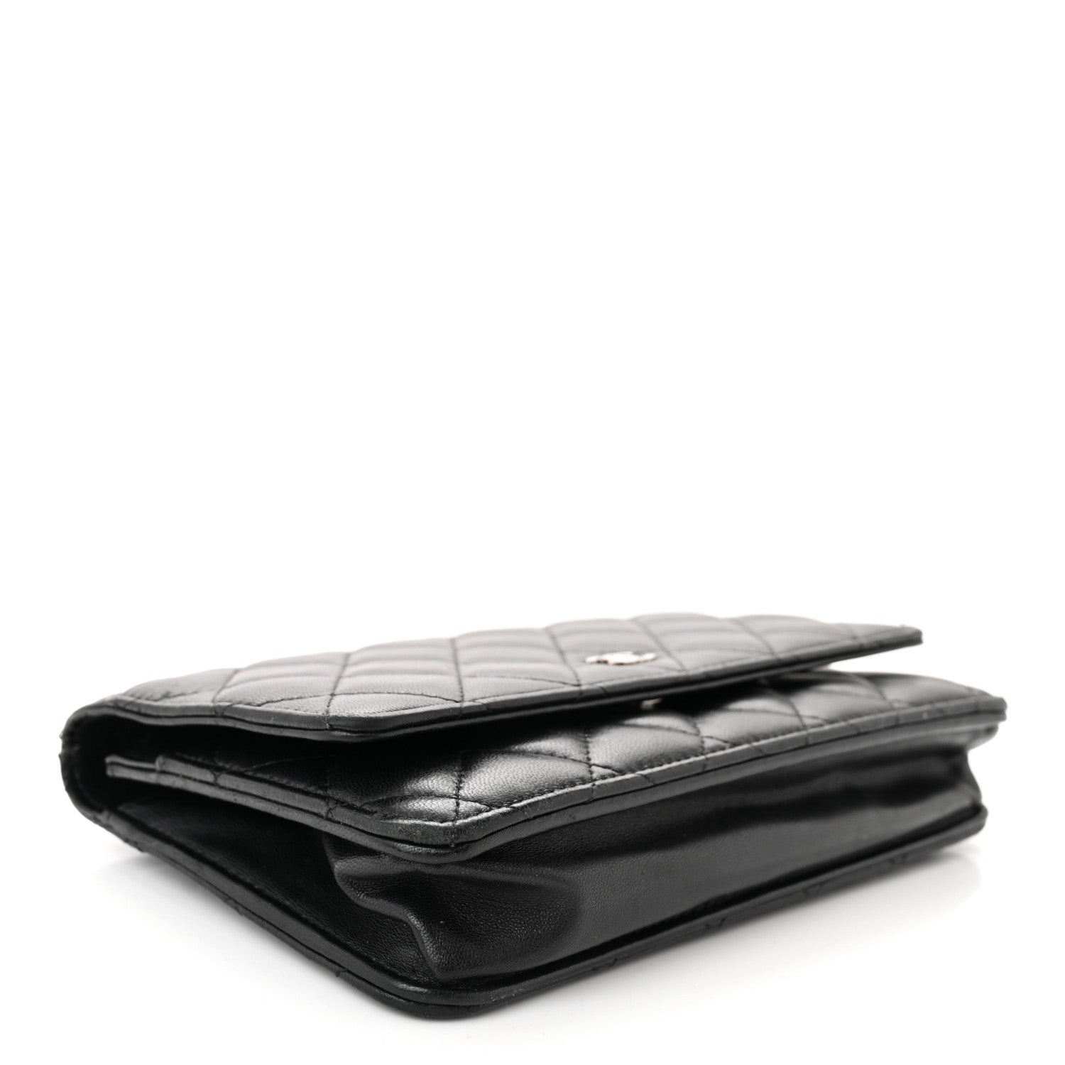 Chanel Lambskin Quilted Wallet On Chain WOC Black 4 of 12