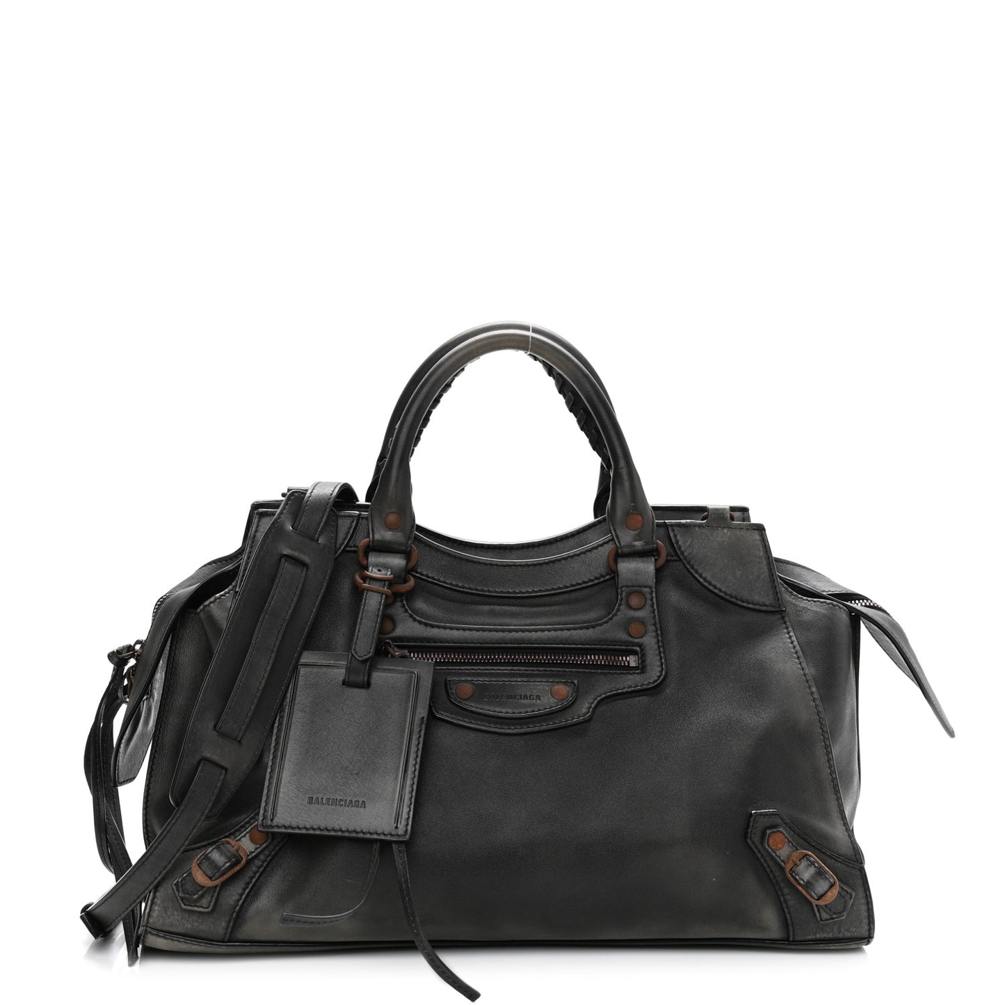 Used Calfskin Rust Hardware Neo Classic City Black