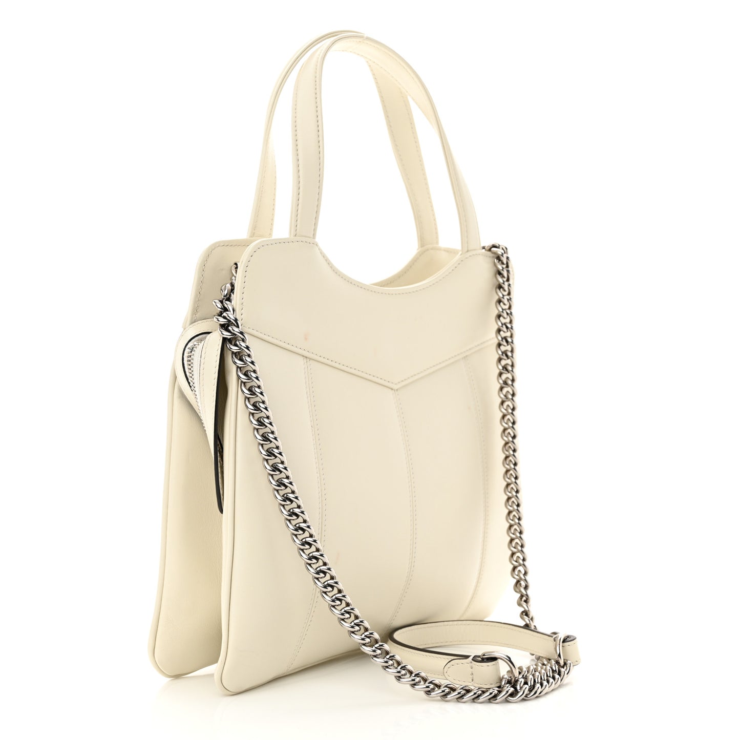 Senna Calfskin Petite GG Tote Bag Mystic White