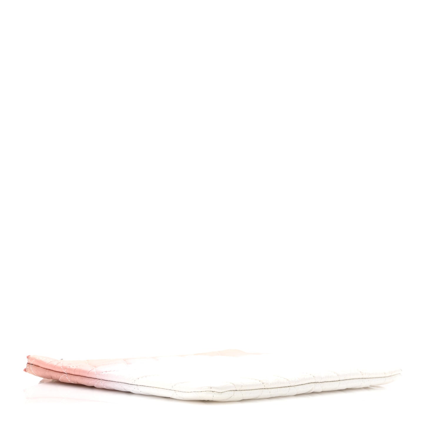 Ombre Patent Calfskin Quilted Medium Cosmetic Case Pink White