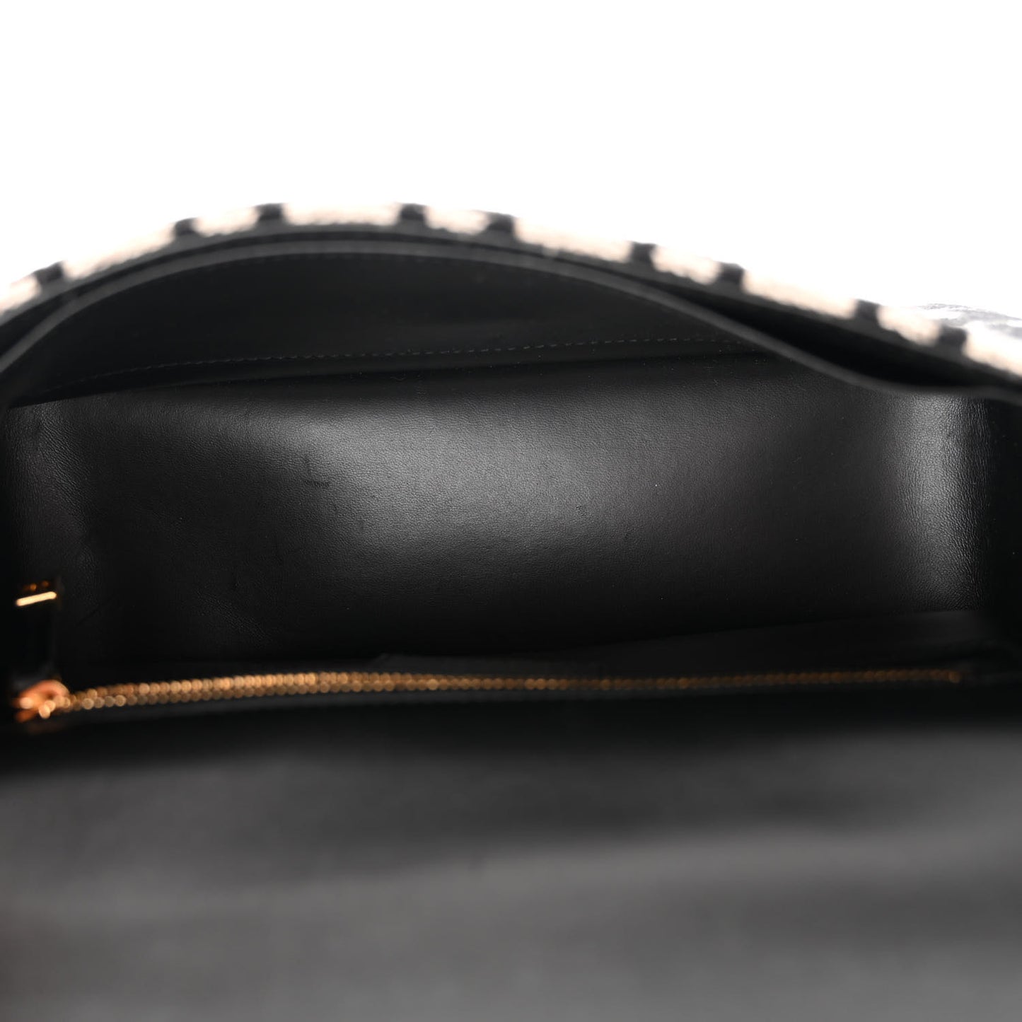 Technical Canvas Macro Houndstooth Medium Caro Bag Black White