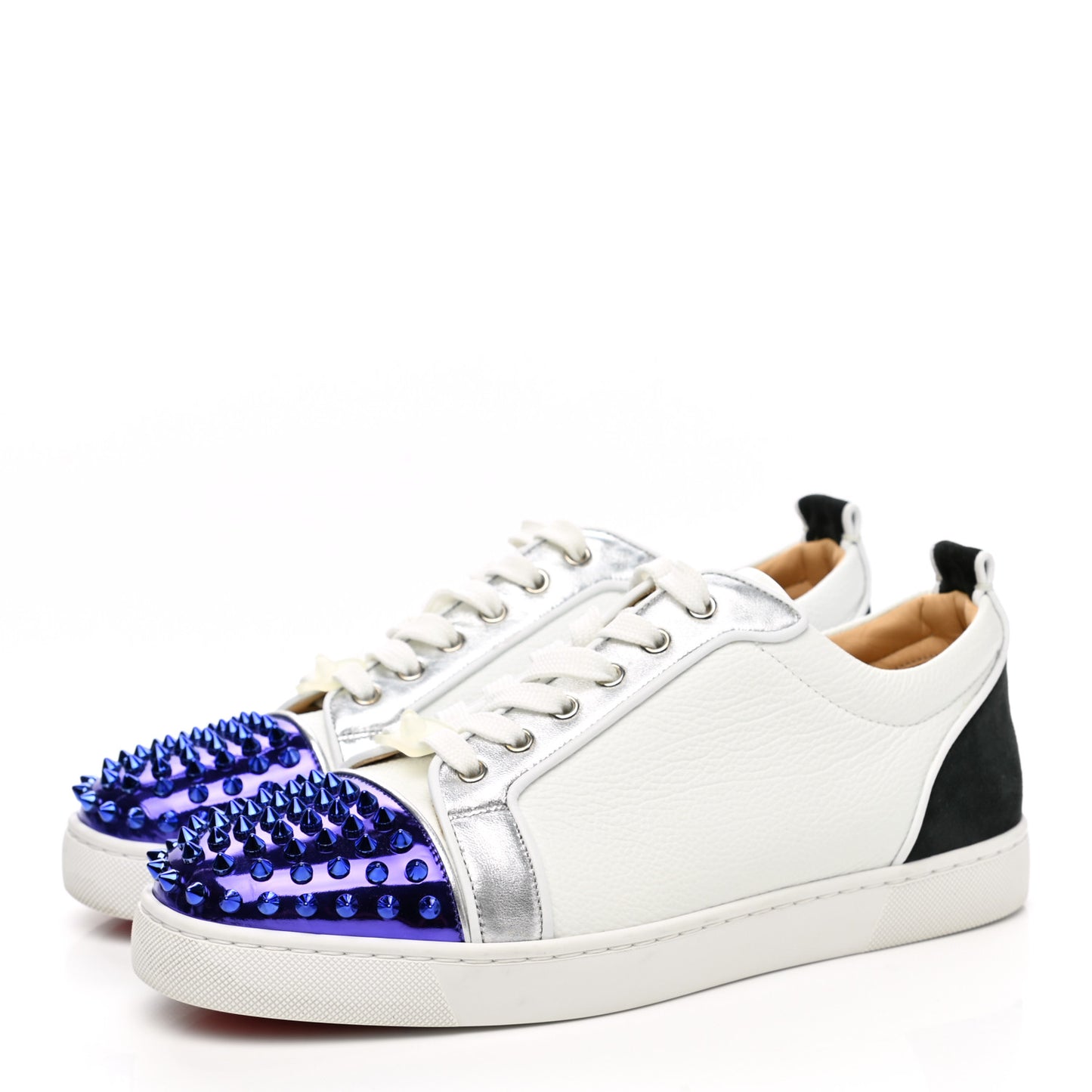 Calfskin Patent Mens Louis Junior Spikes Orlato Flat Sneakers 43 Multi