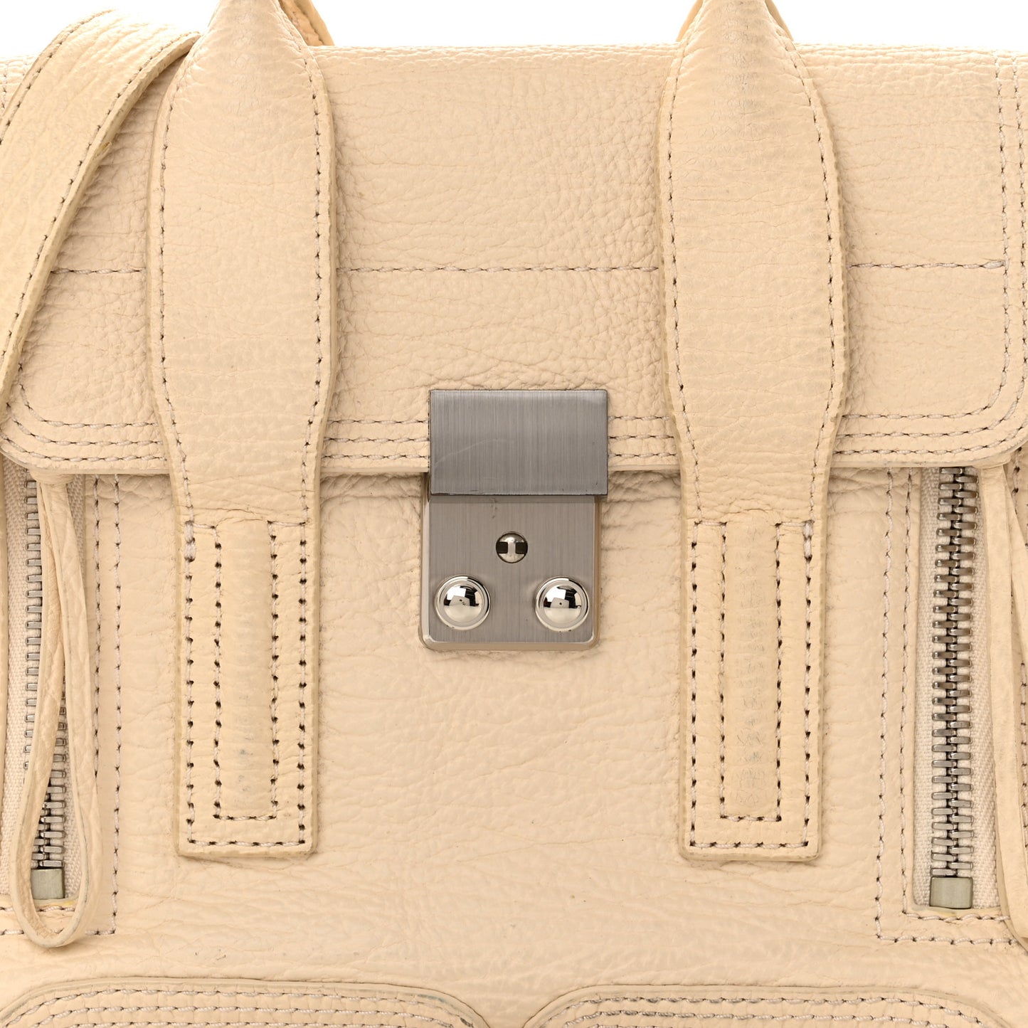 Textured Calfskin Mini Pashli Satchel Milk