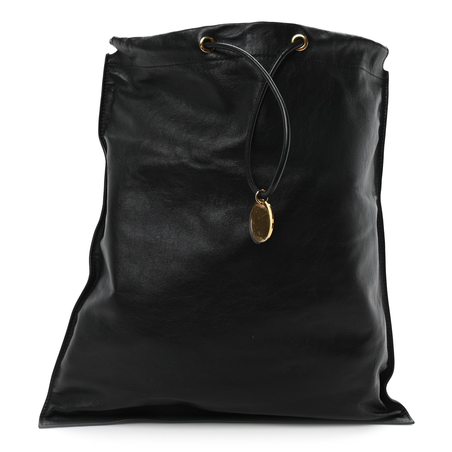 Tom Ford Calfskin Flat Drawstring Tote Black 1 of 9