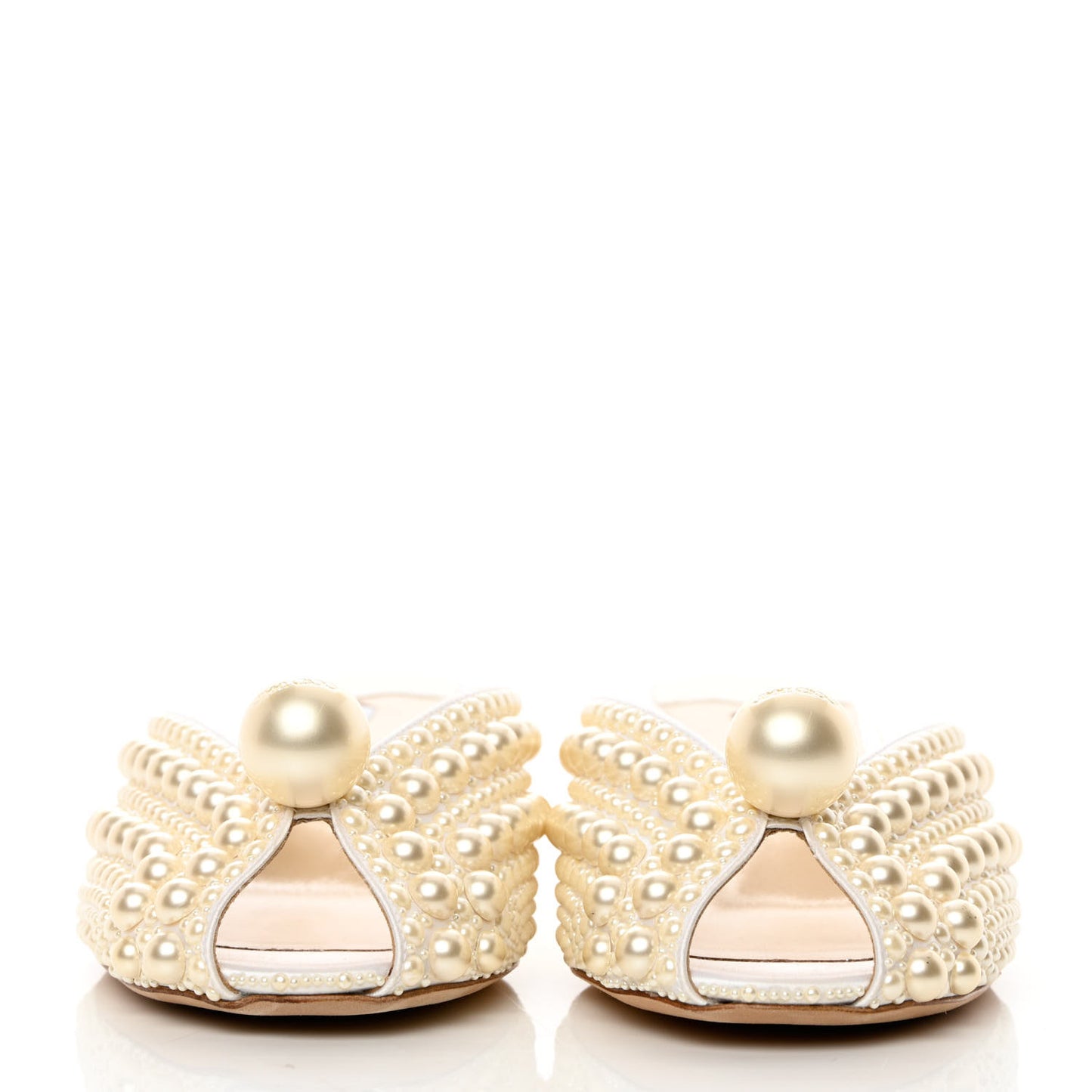 Satin Samantha Pearl Mules 39 White