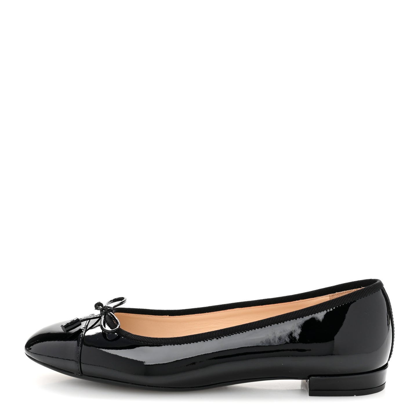 Vernice Cap Toe Logo Bow Ballerina Flats 38.5 Black