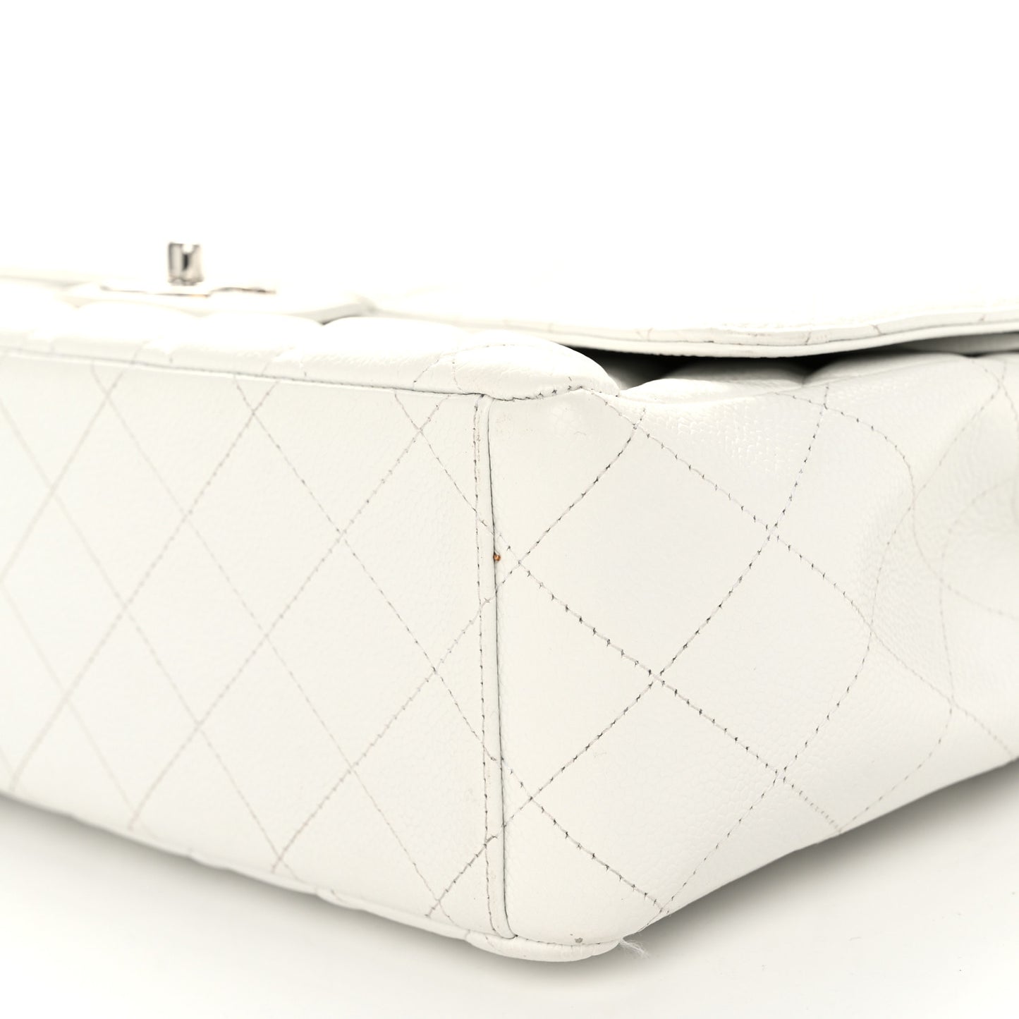 Caviar Quilted Maxi Double Flap White