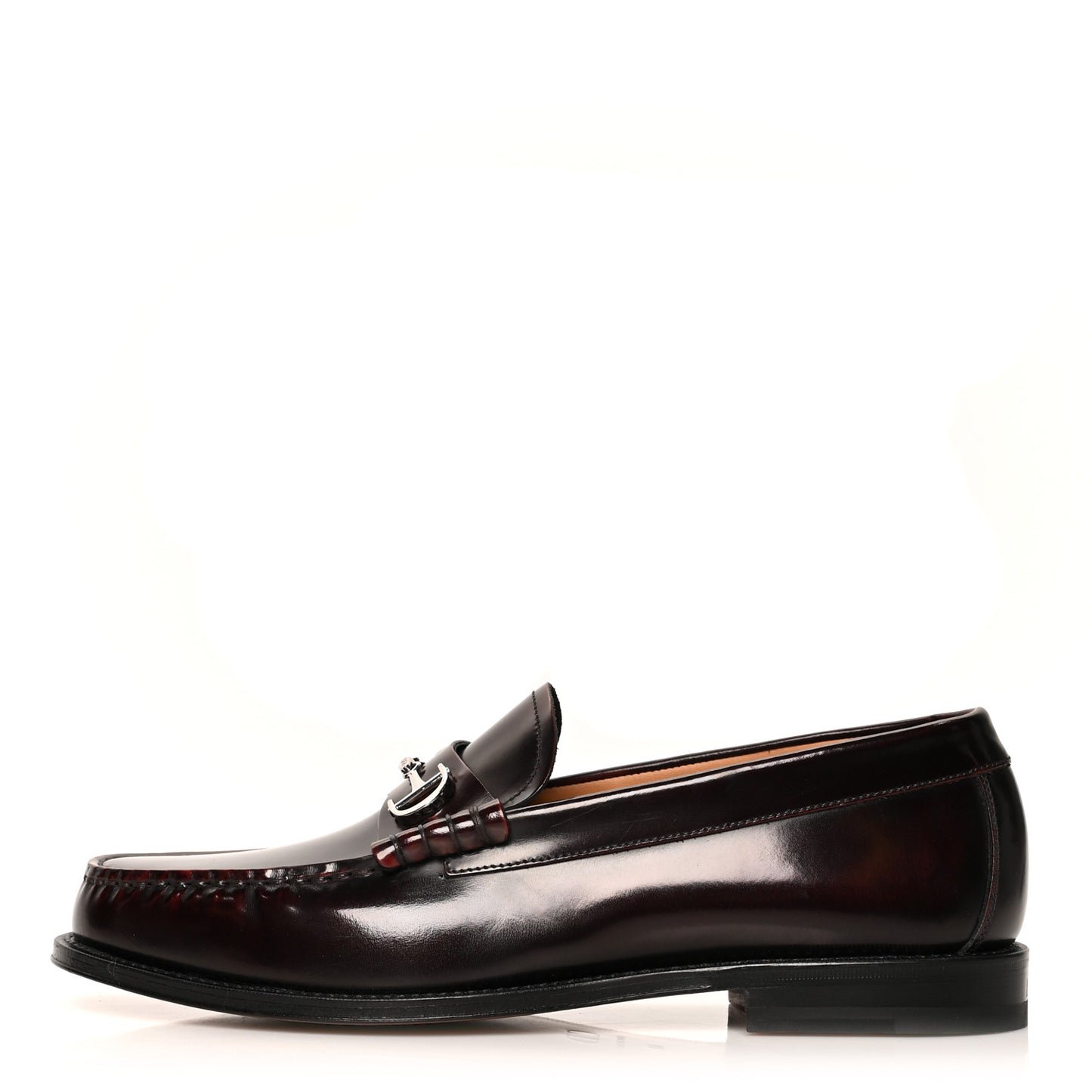 Brushed Calfskin Mens Logo Plaque Loafers 40 Red Black