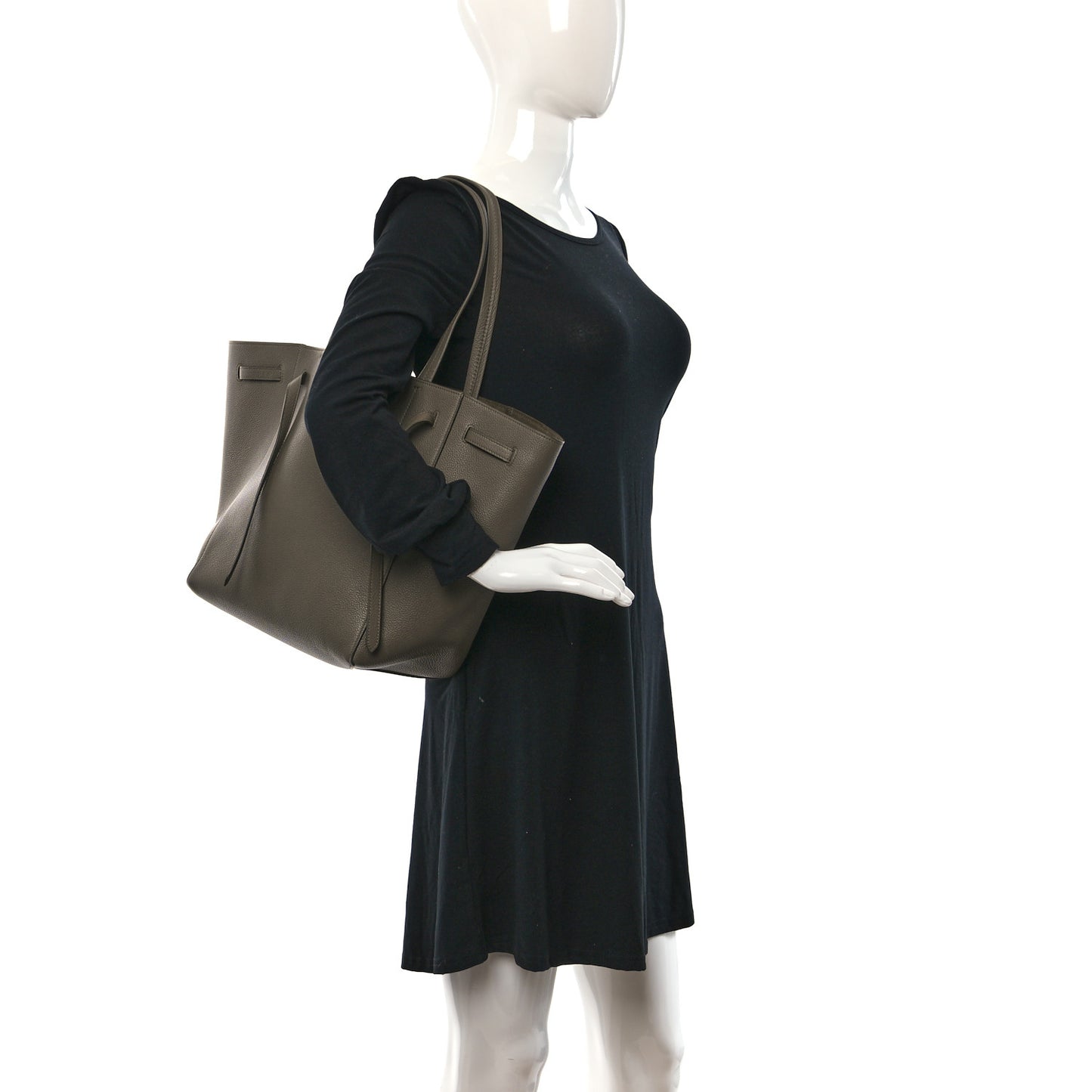 Soft Grained Calfskin Small Belt Cabas Phantom Taupe