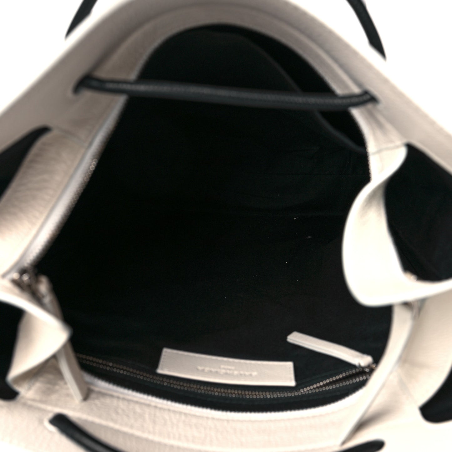 Calfskin Medium Logo North South Shopping Tote White