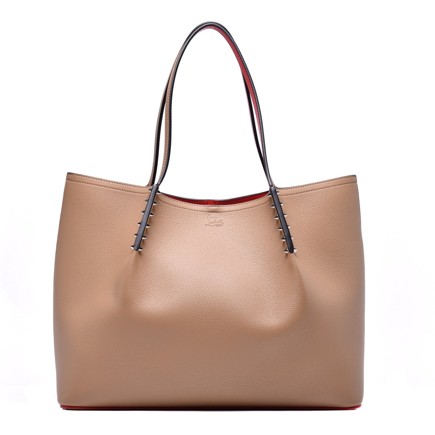 Calfskin Large Cabarock Spikes Tote Nude