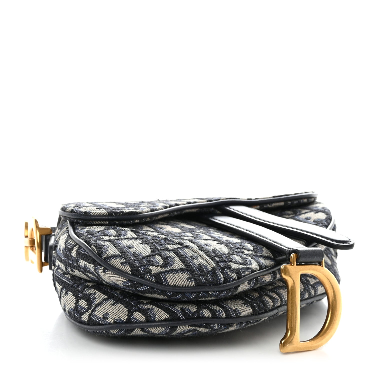 Christian Dior Oblique Mini Saddle Bag Blue 4 of 10