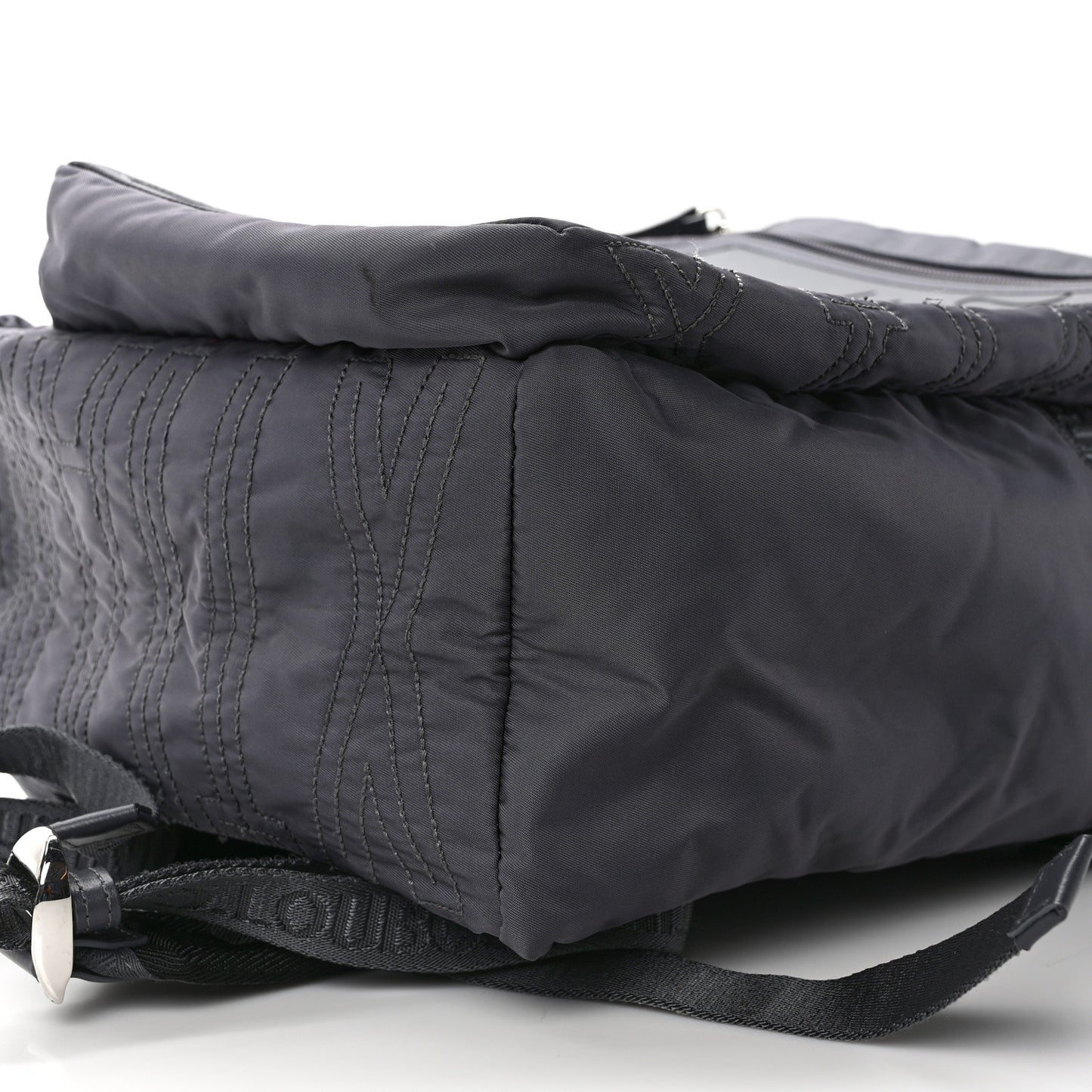 Calfskin Rubber Nylon Loubideal Backpack Smoky