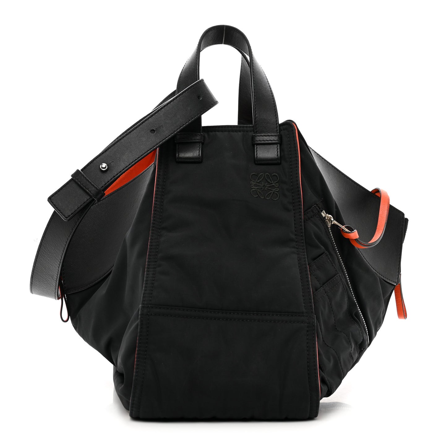 Nylon Medium Hammock Shoulder Bag Black