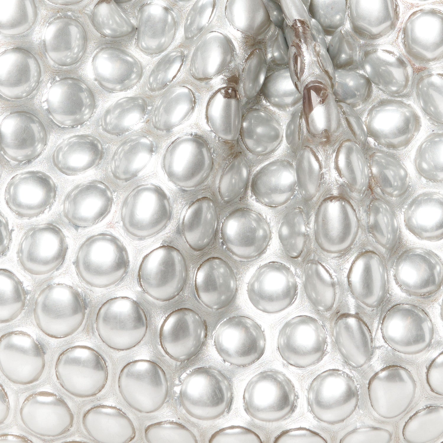 Bottega Veneta Metallic Fabric Bubble Wrap The Mini Pouch Silver 7 of 11