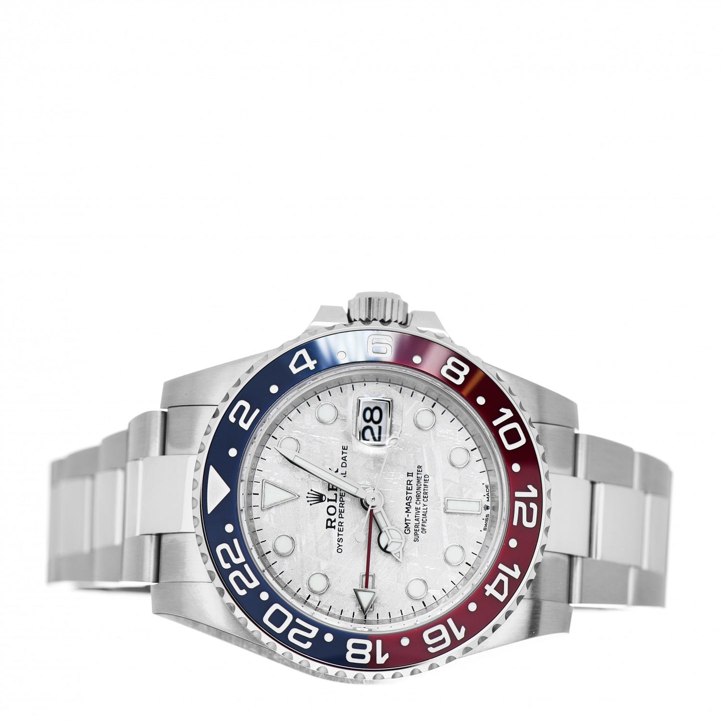 18K White Gold Meteorite 40mm Oyster Perpetual Date GMT Master Ⅱ Watch 126719BLRO