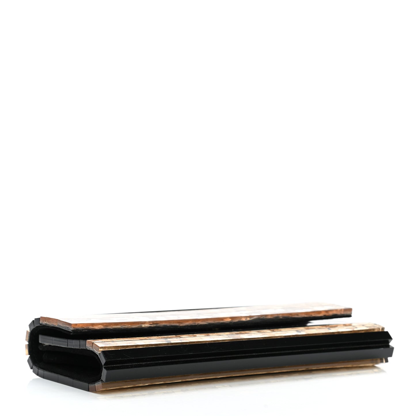 Acrylic Glitter Sweetie Clutch Black Gold