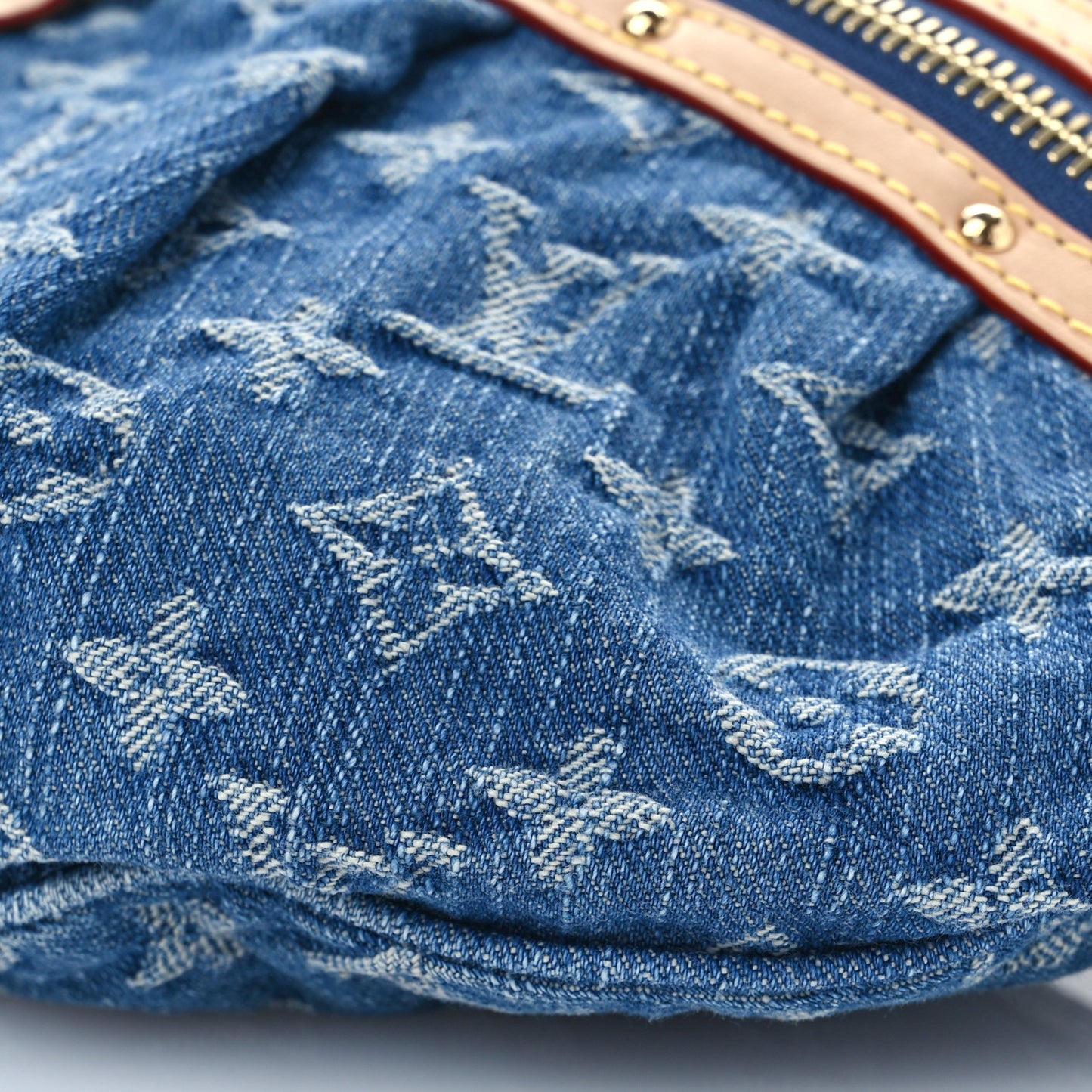 Monogram Denim High Rise Bumbag Blue
