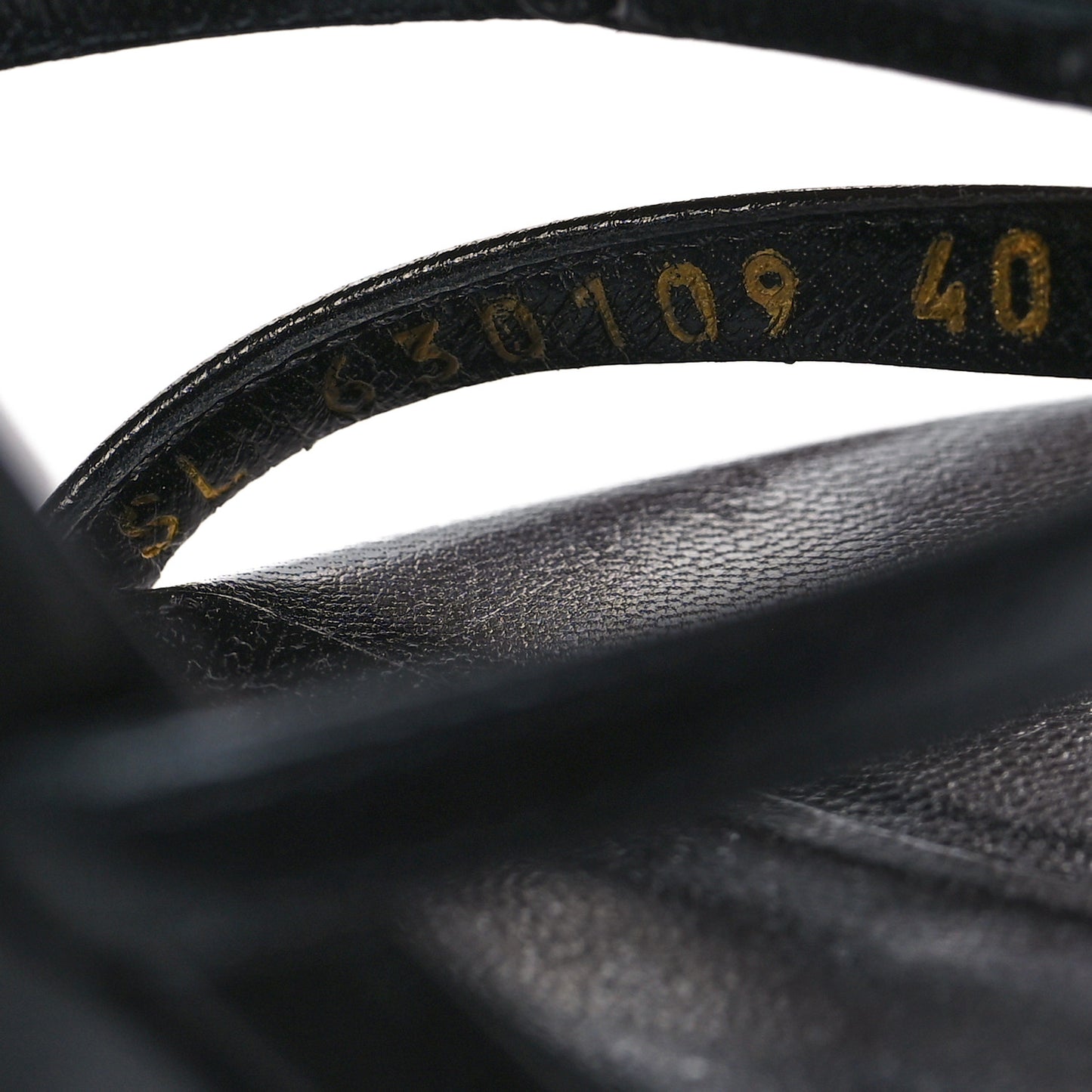 Patent Calfskin Cassandra 110 Sandals 40 Black Gold