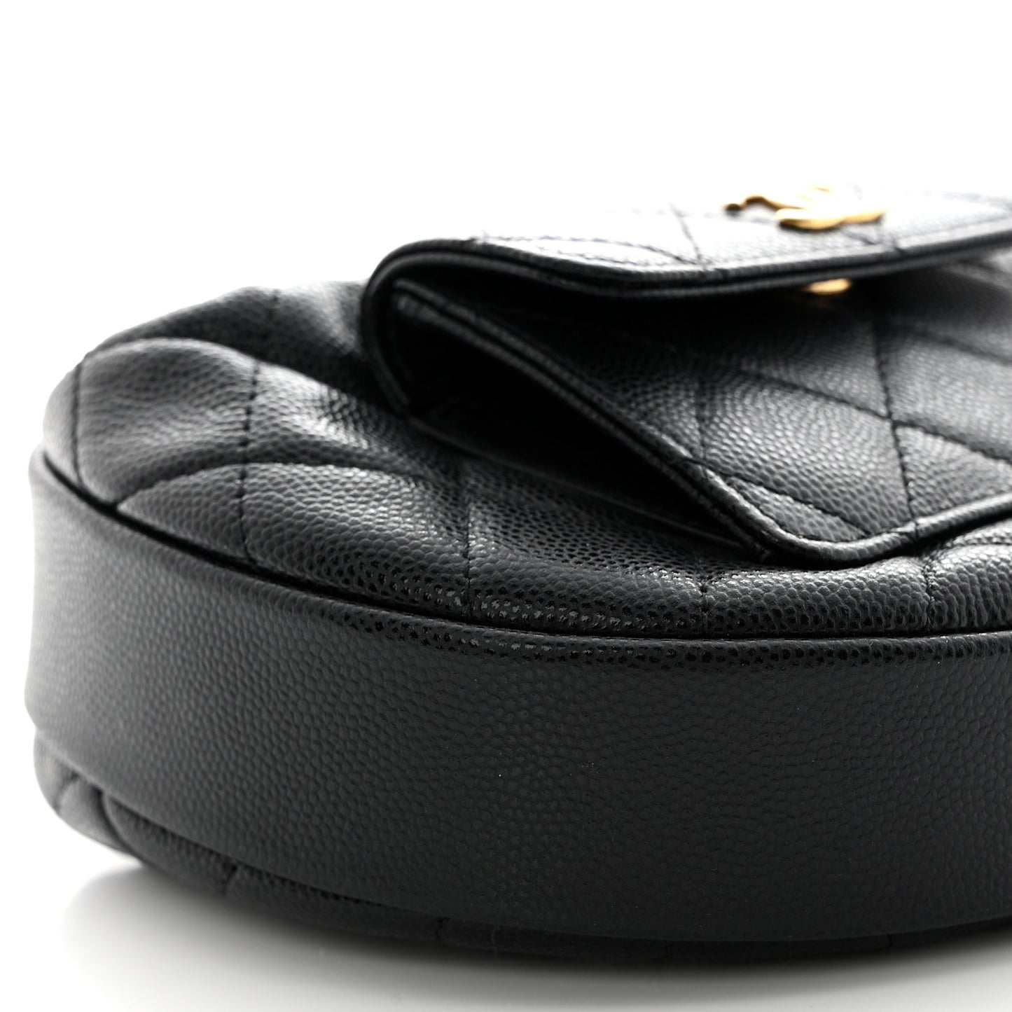 Caviar Quilted Polly Pocket Pouch Hobo Black