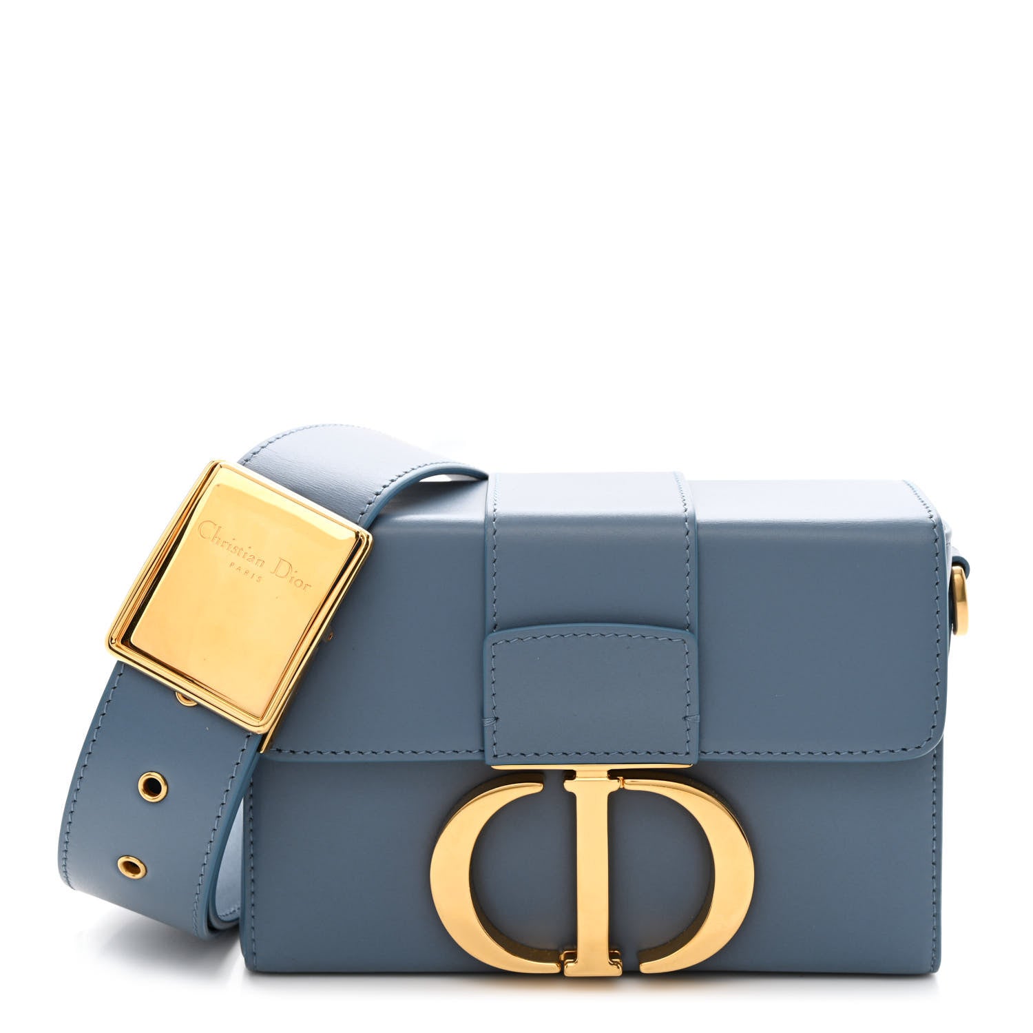 Christian Dior Box Calfskin 30 Montaigne Box Bag Blue 1308503