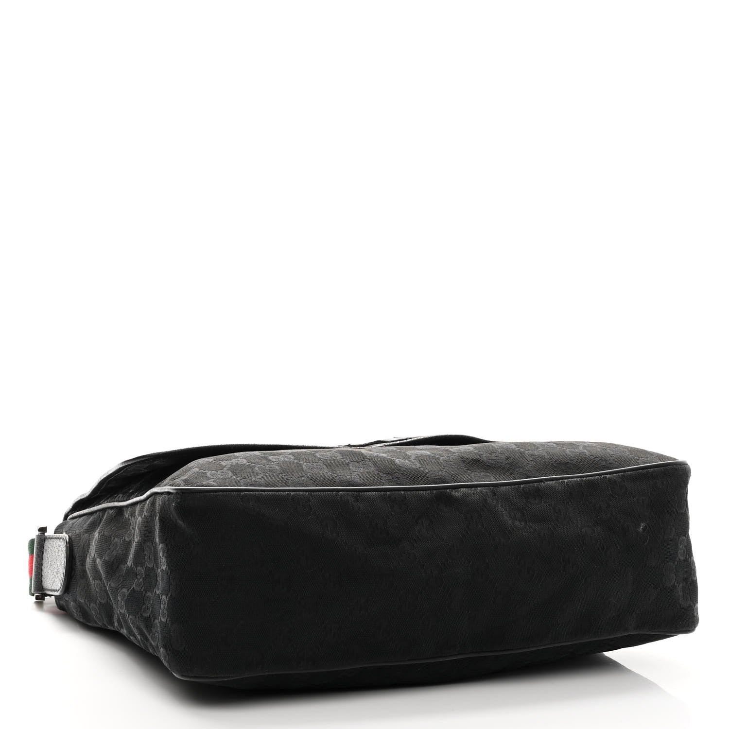 Gucci Monogram Web Medium Flap Messenger Black 4 of 11