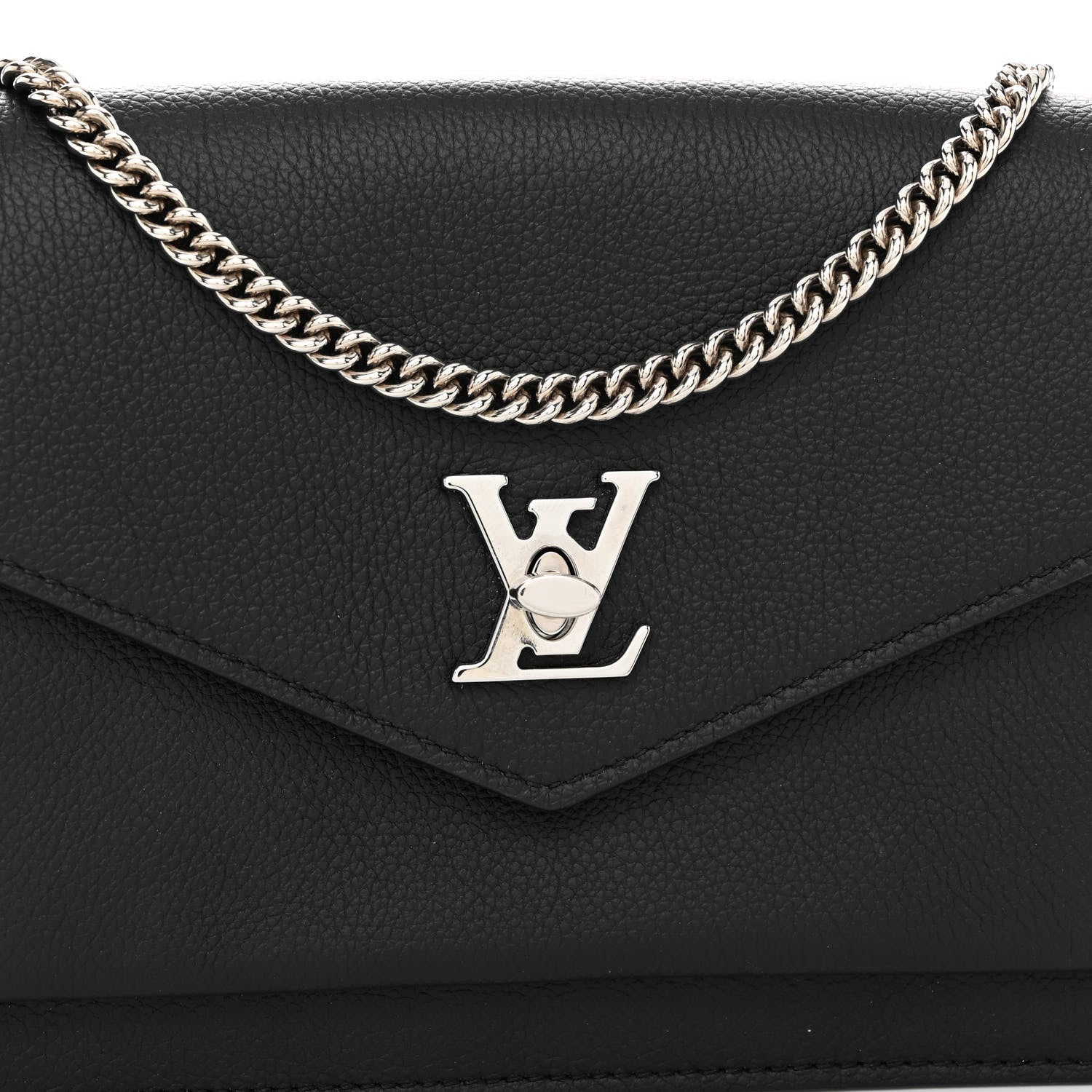 Louis Vuitton Soft Calfskin My Lockme Chain Pochette Black 7 of 9